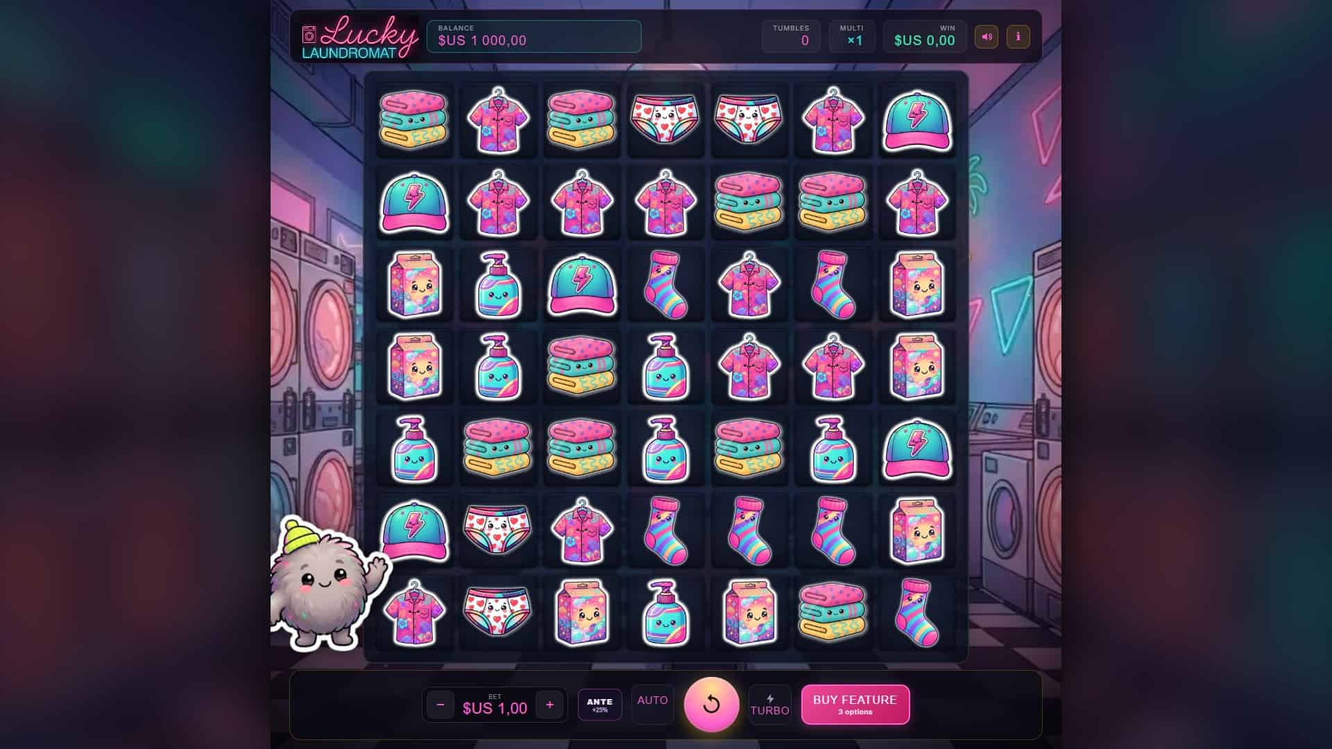 Lucky Laundromat slot gameplay reels