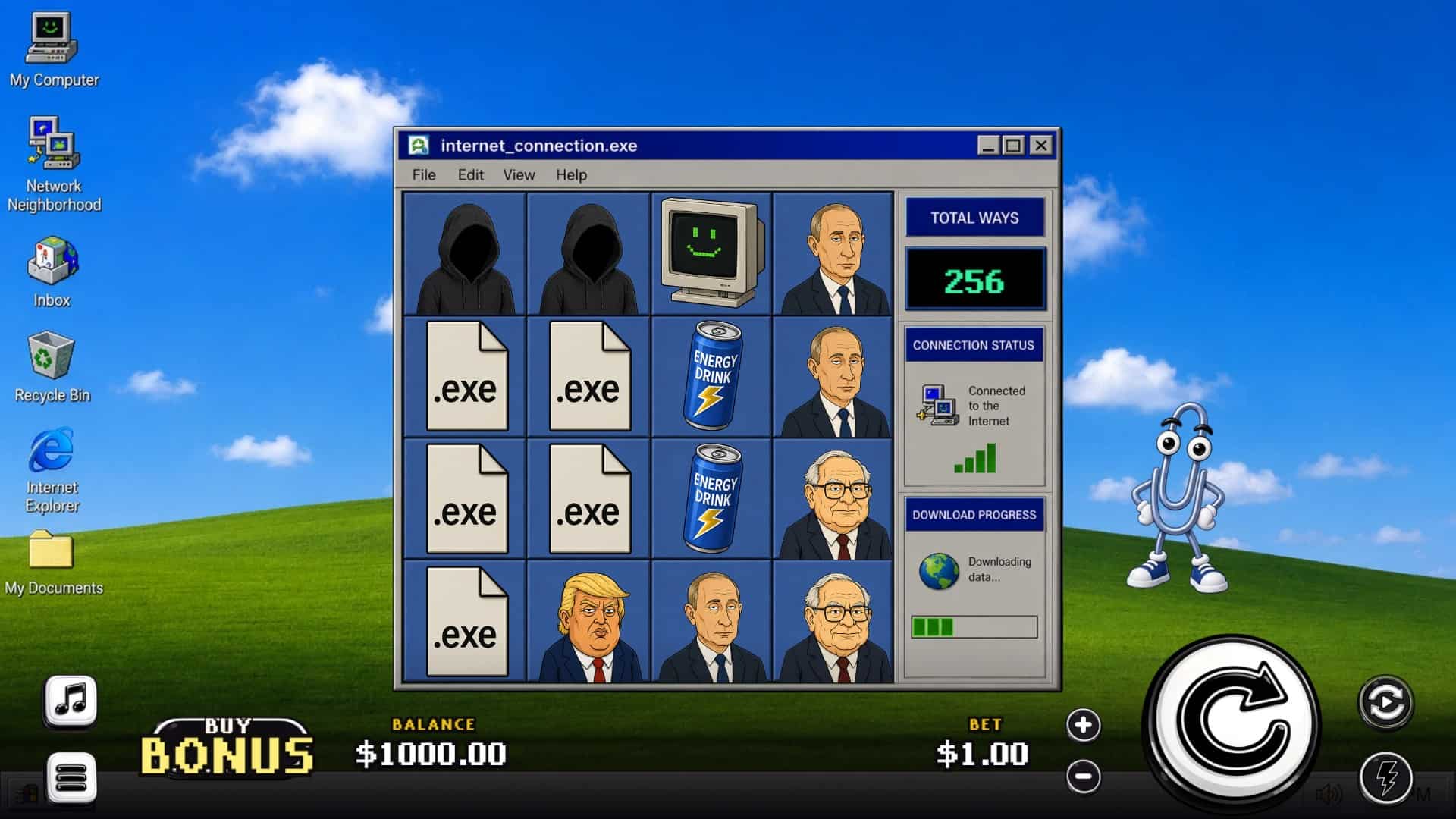 WORK.EXE slot gameplay reels