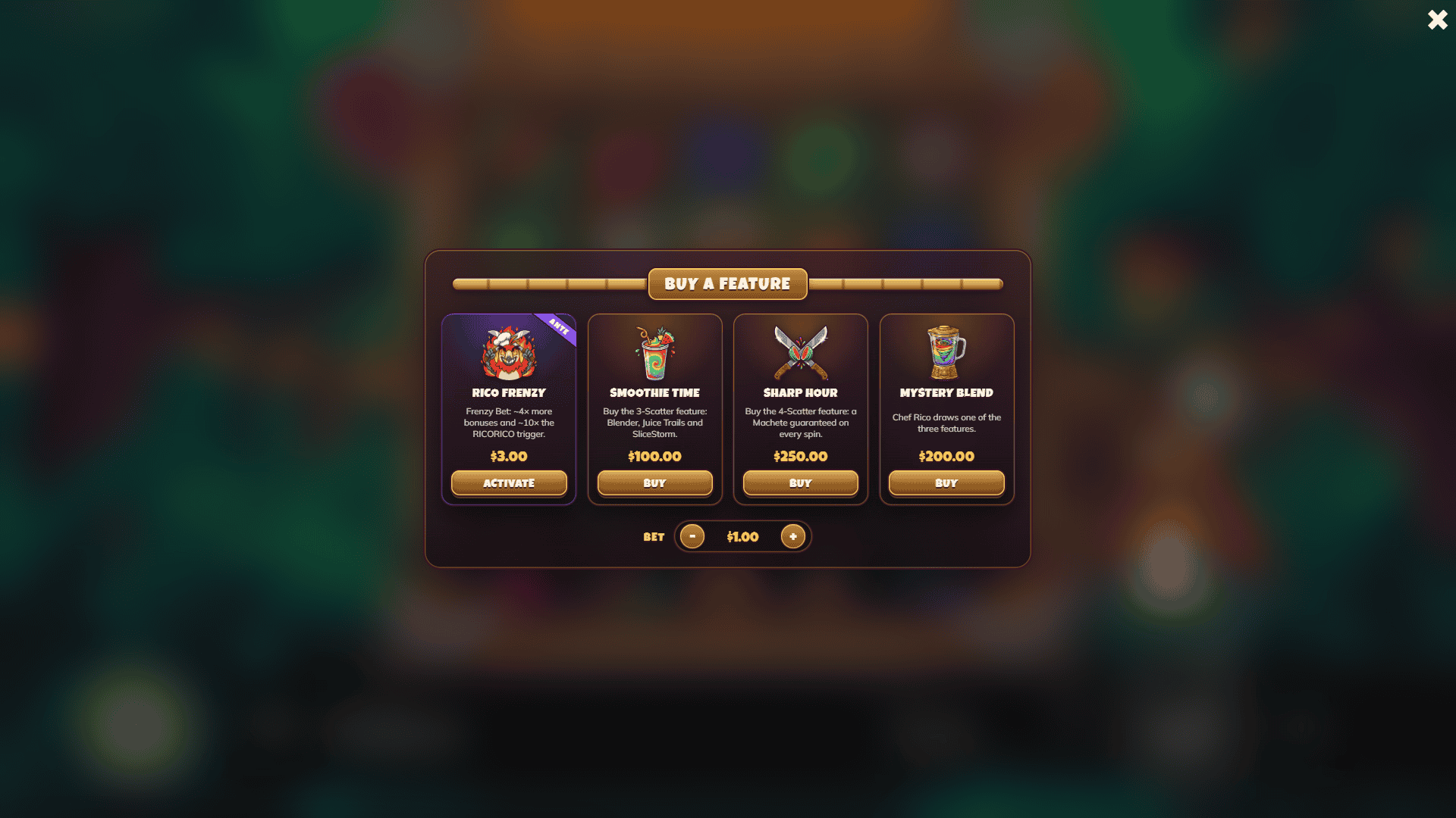 RicoRico bonus buy menu