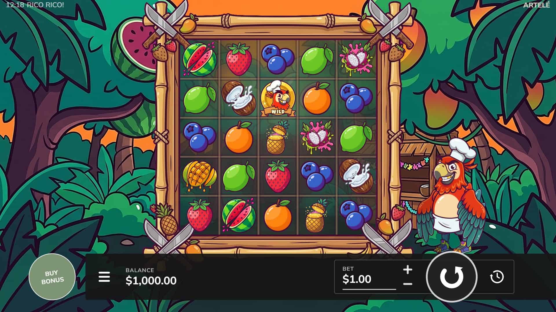 RicoRico slot gameplay reels