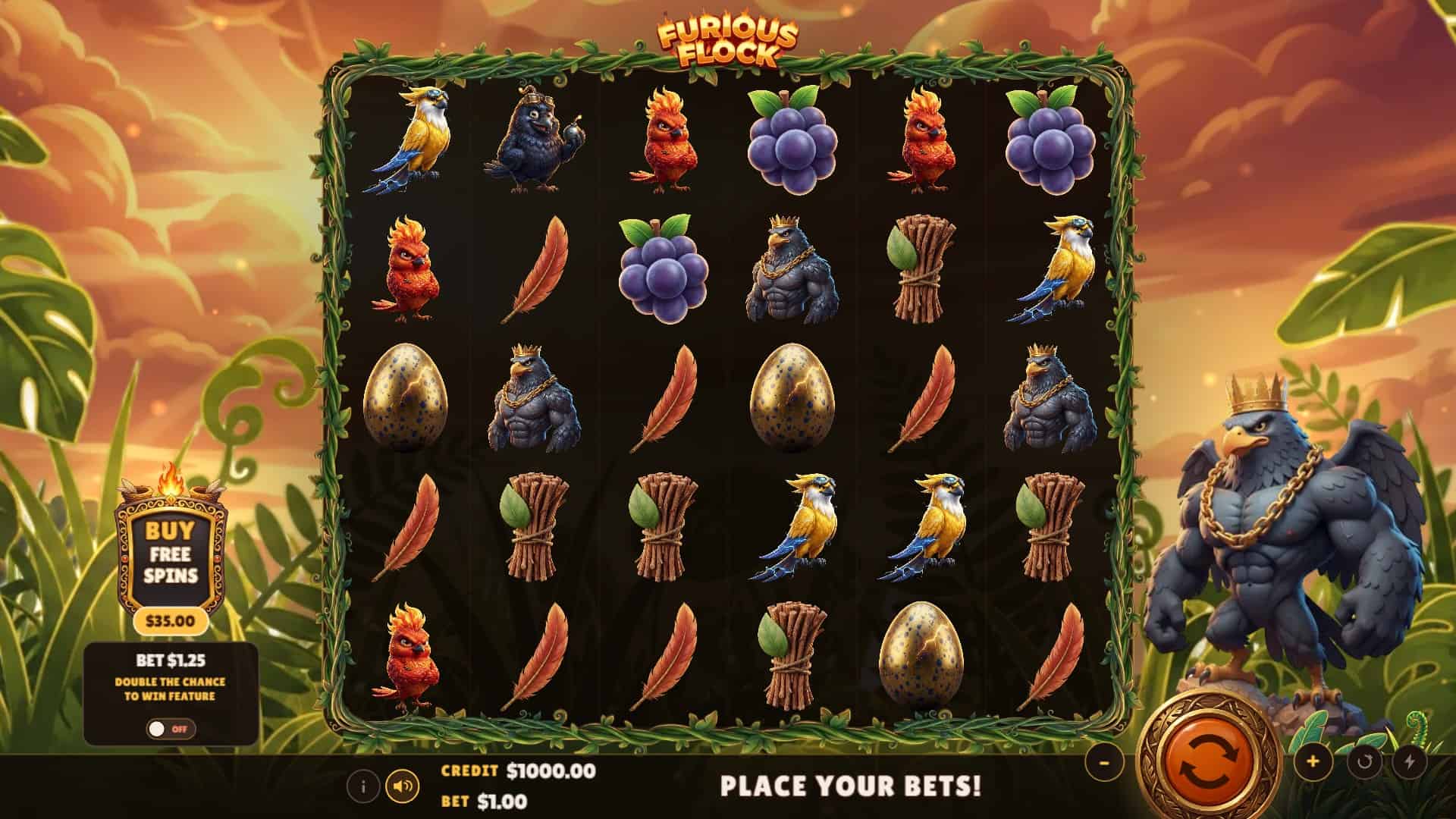 Furious Flock slot gameplay reels