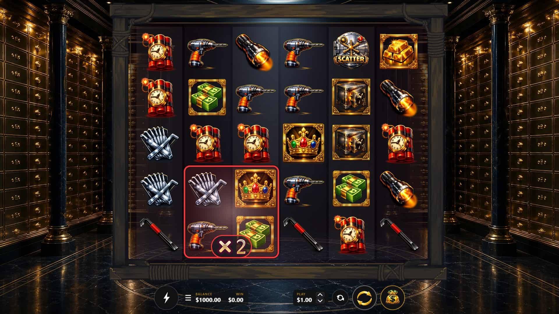Midnight Heist slot gameplay reels