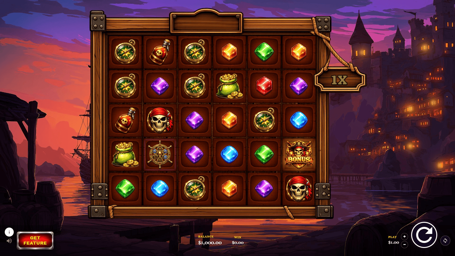 Pirate Gold Wheel slot gameplay reels