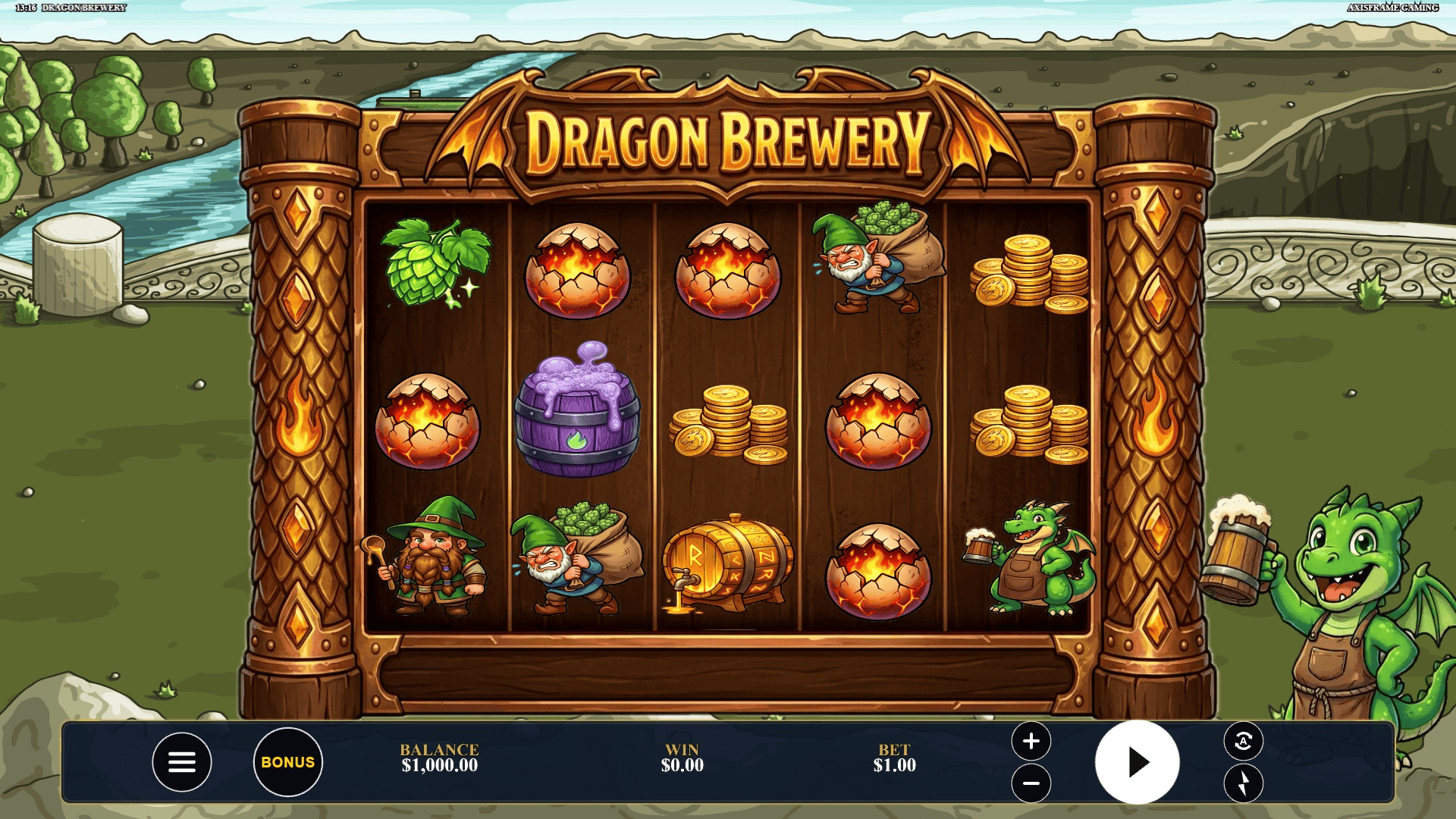 Dragon Brewery slot gameplay reels