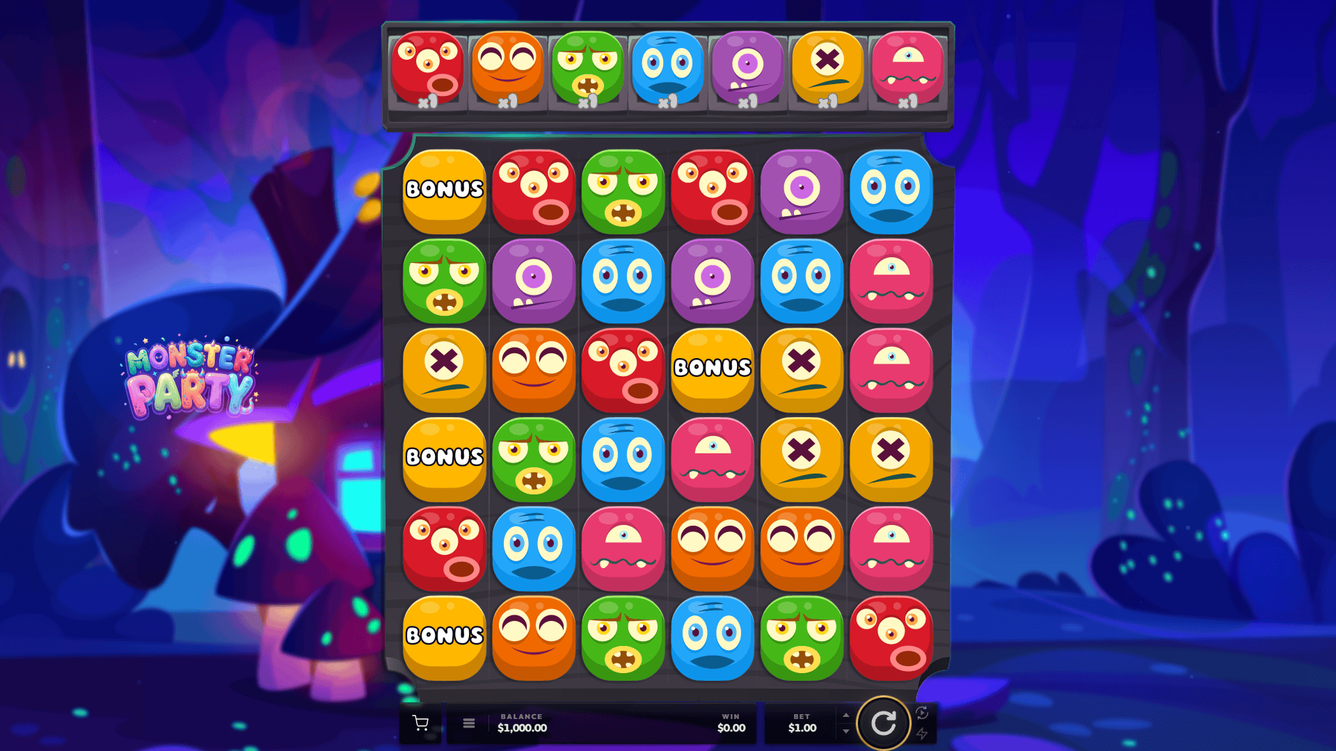 Monster Party slot gameplay reels