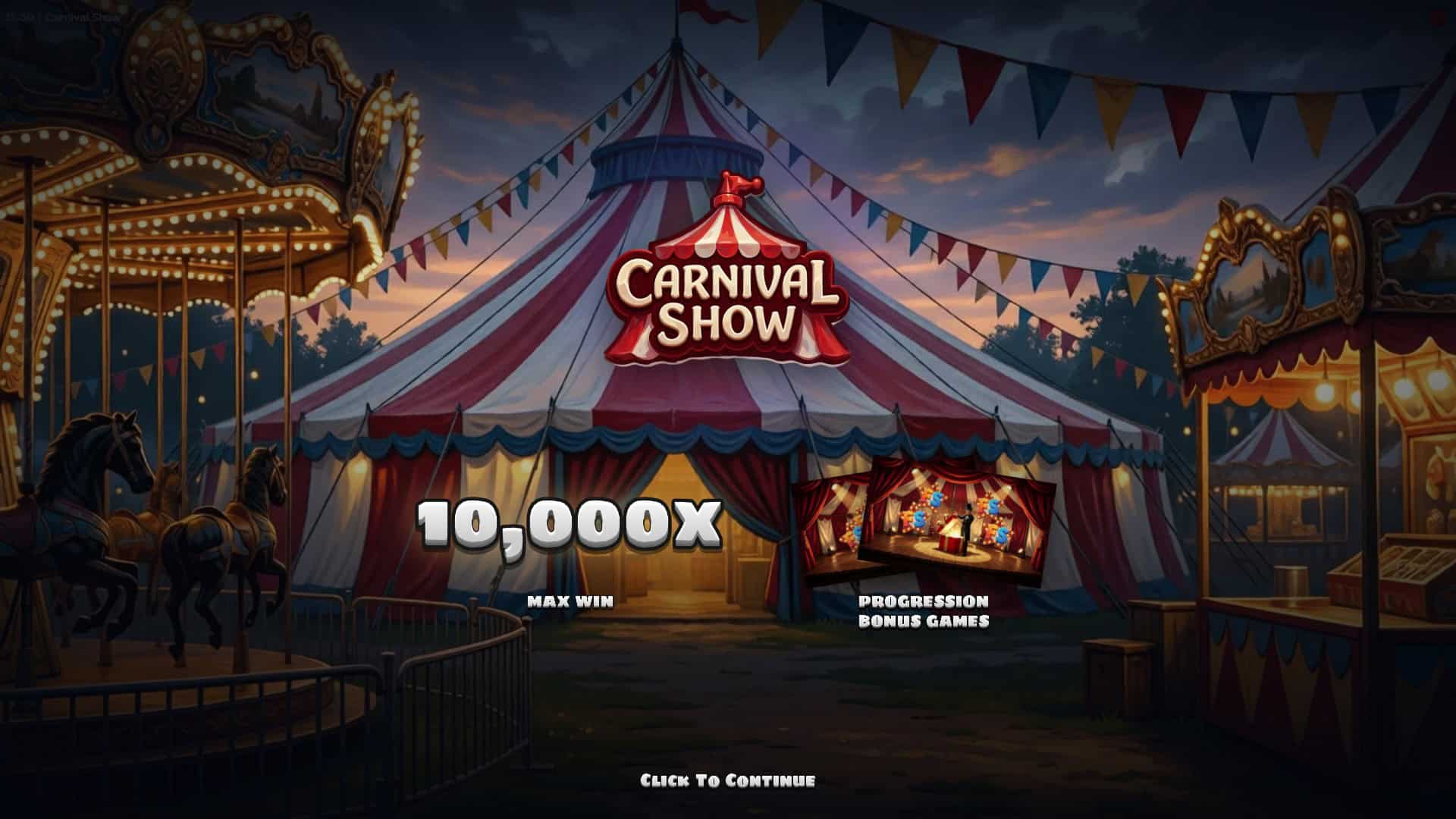 Carnival Show slot intro screen