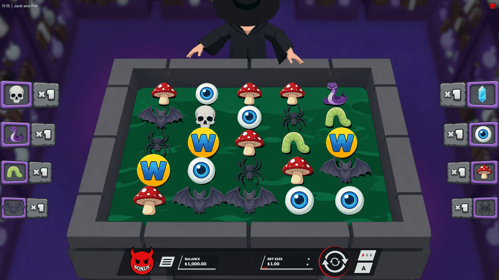 Jack and pot slot gameplay reels