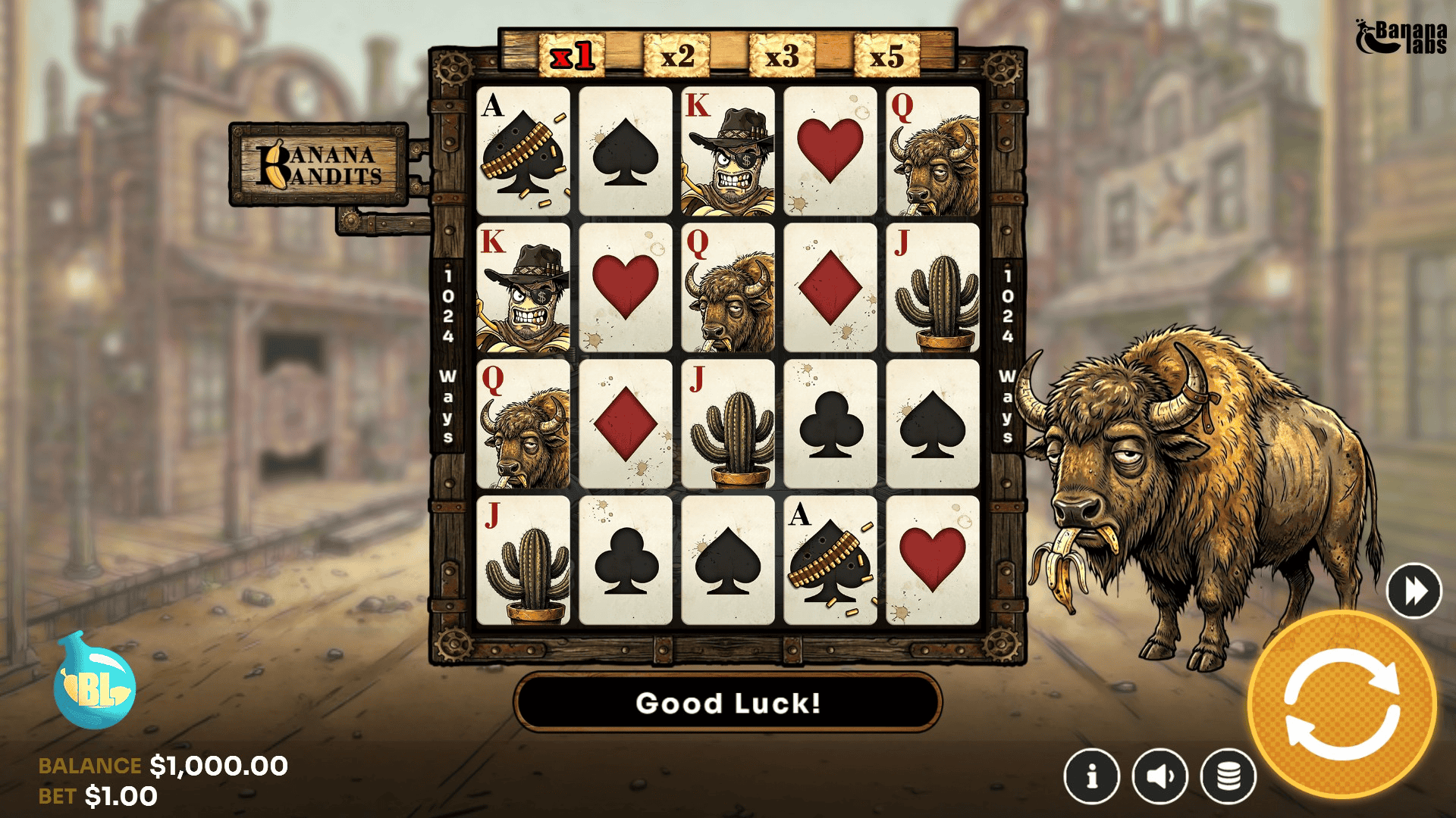 Banana Bandits slot gameplay reels