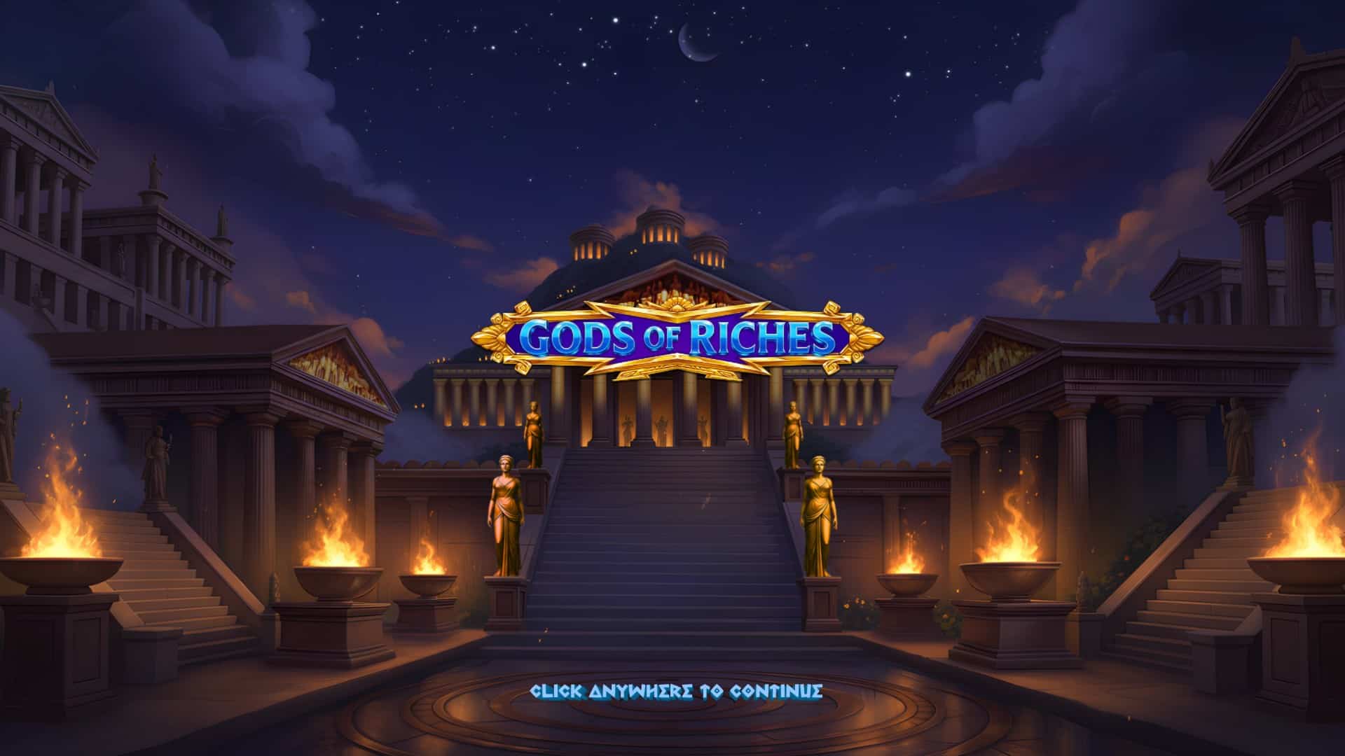Gods of Riches slot intro screen