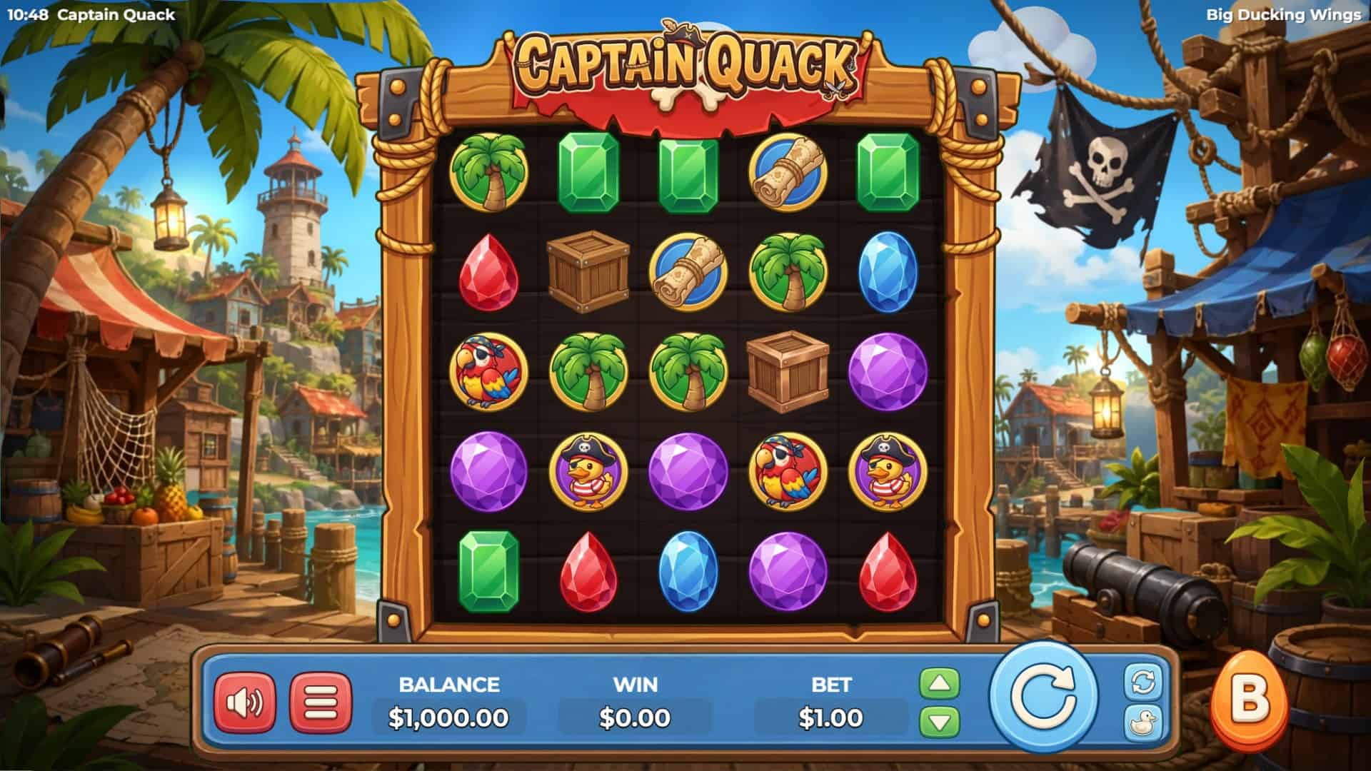 Captain Quack slot gameplay reels