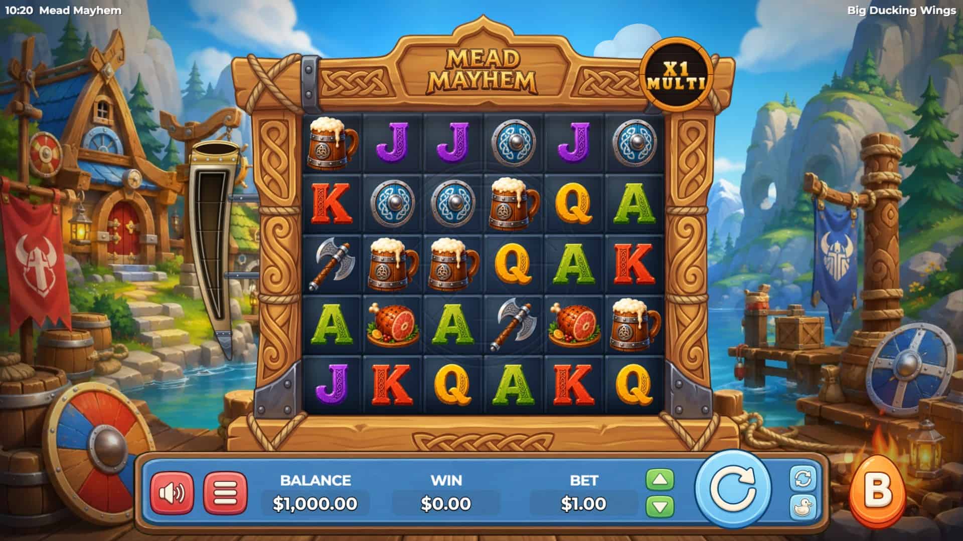 Mead Mayhem slot gameplay reels