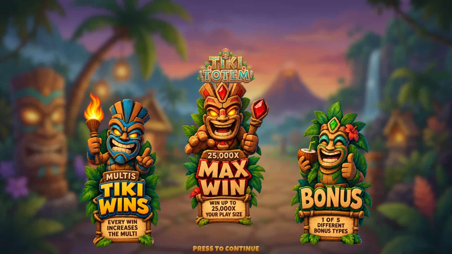 Tiki Totem slot intro screen