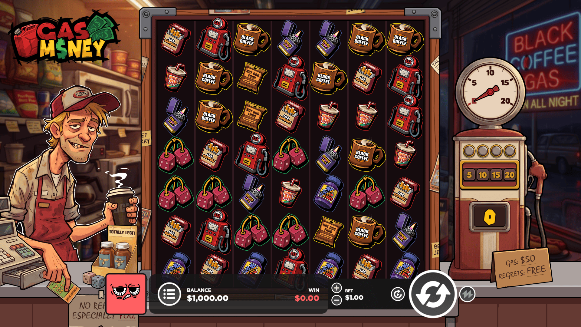 Gas Money bonus buy menu