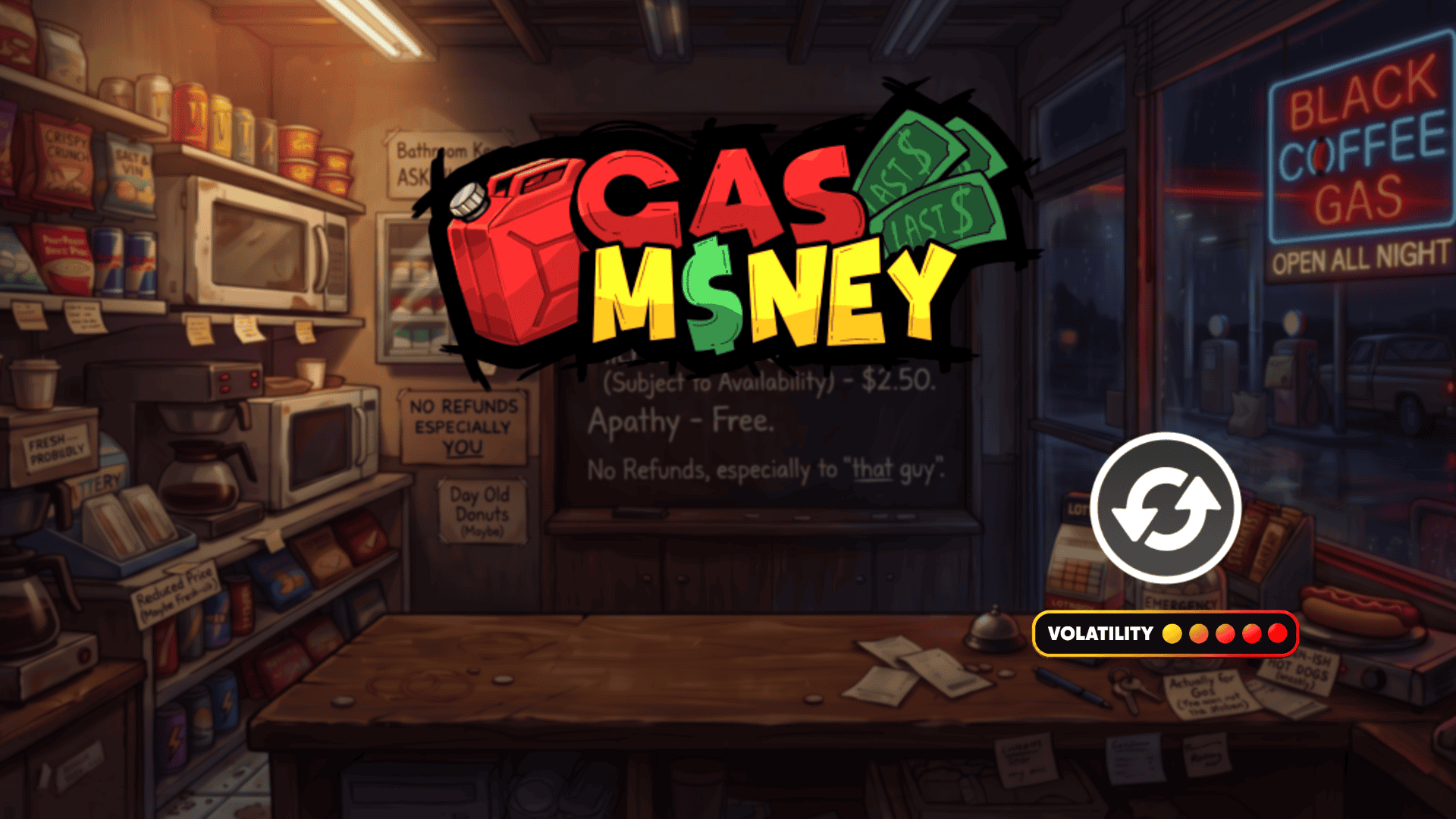 Gas Money slot intro screen