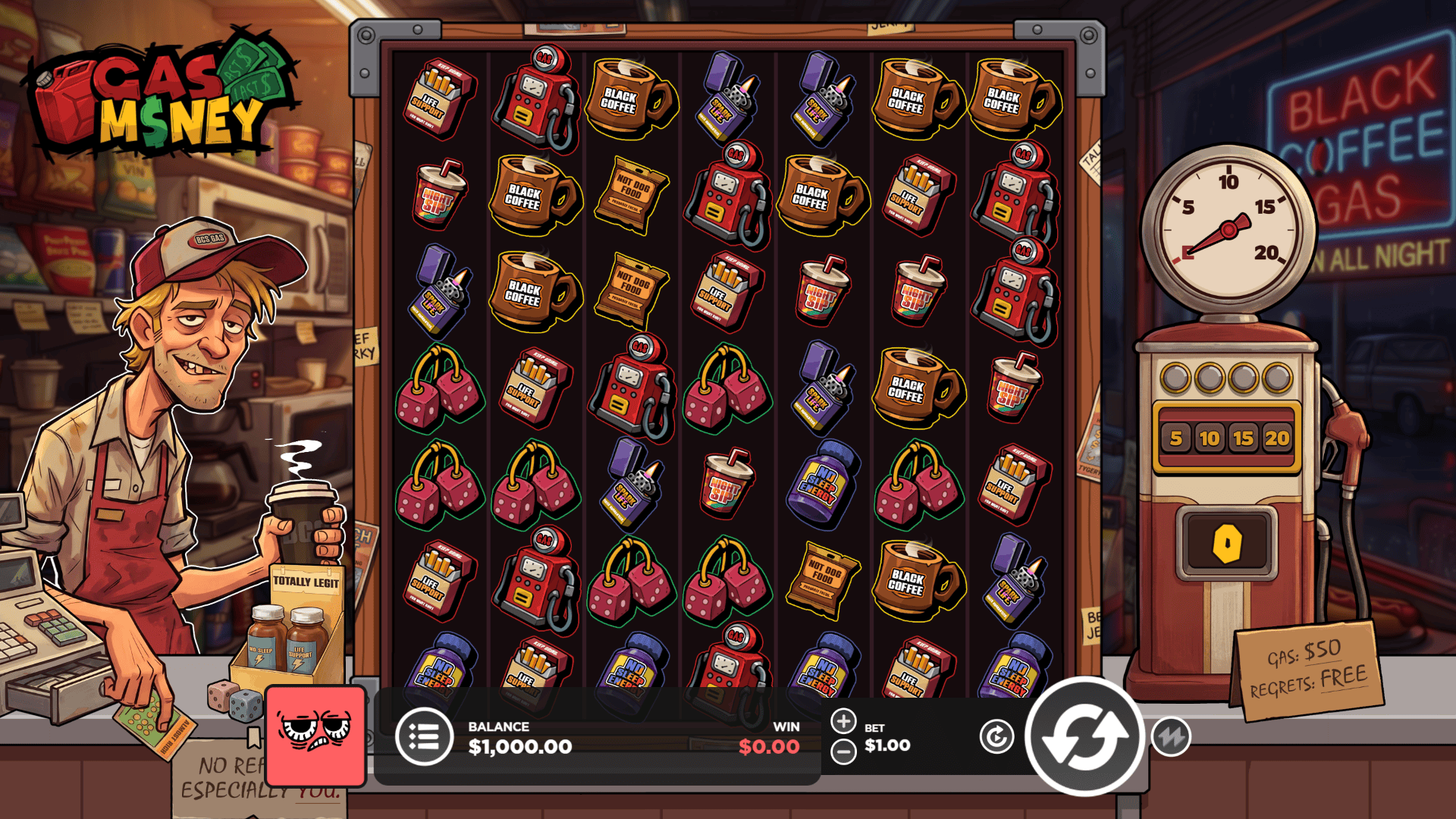 Gas Money slot gameplay reels