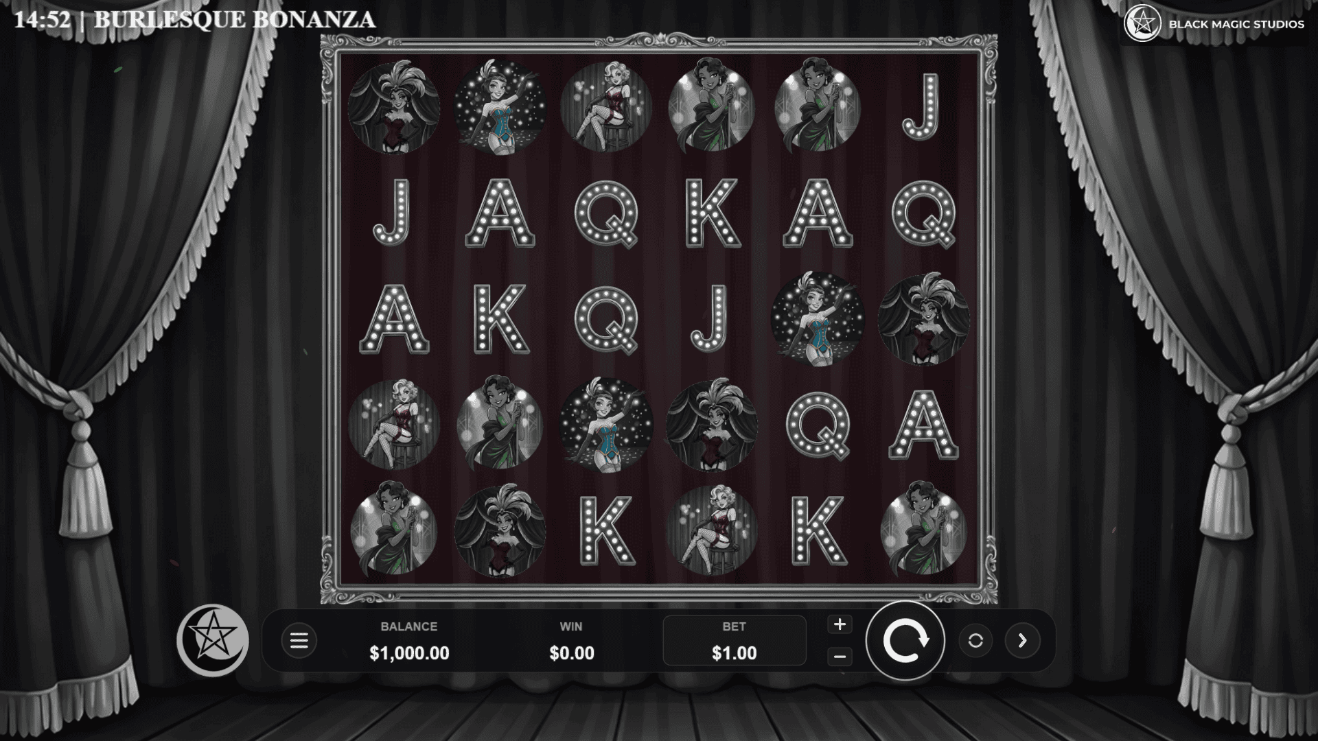Burlesque Bonanza slot gameplay reels