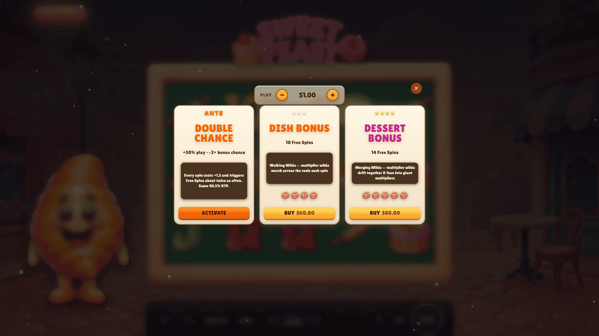Sweet Feast bonus buy menu