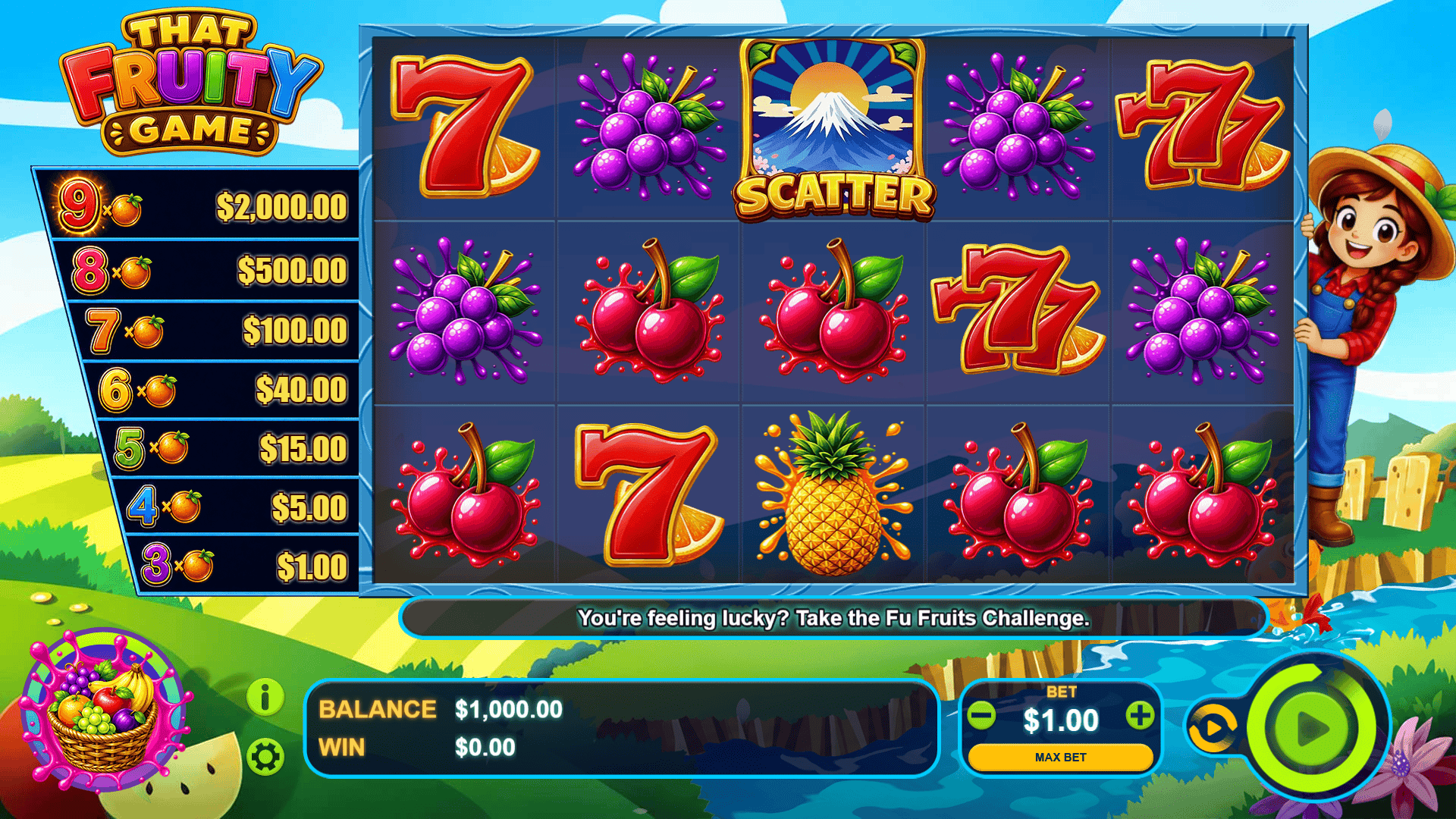 That Fruity Game slot gameplay reels