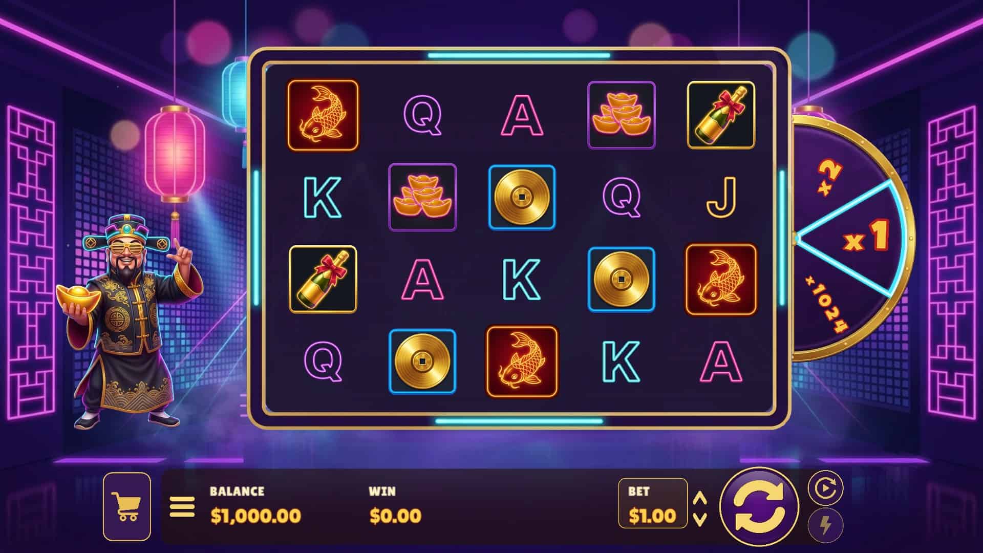 Golden Caishen slot gameplay reels
