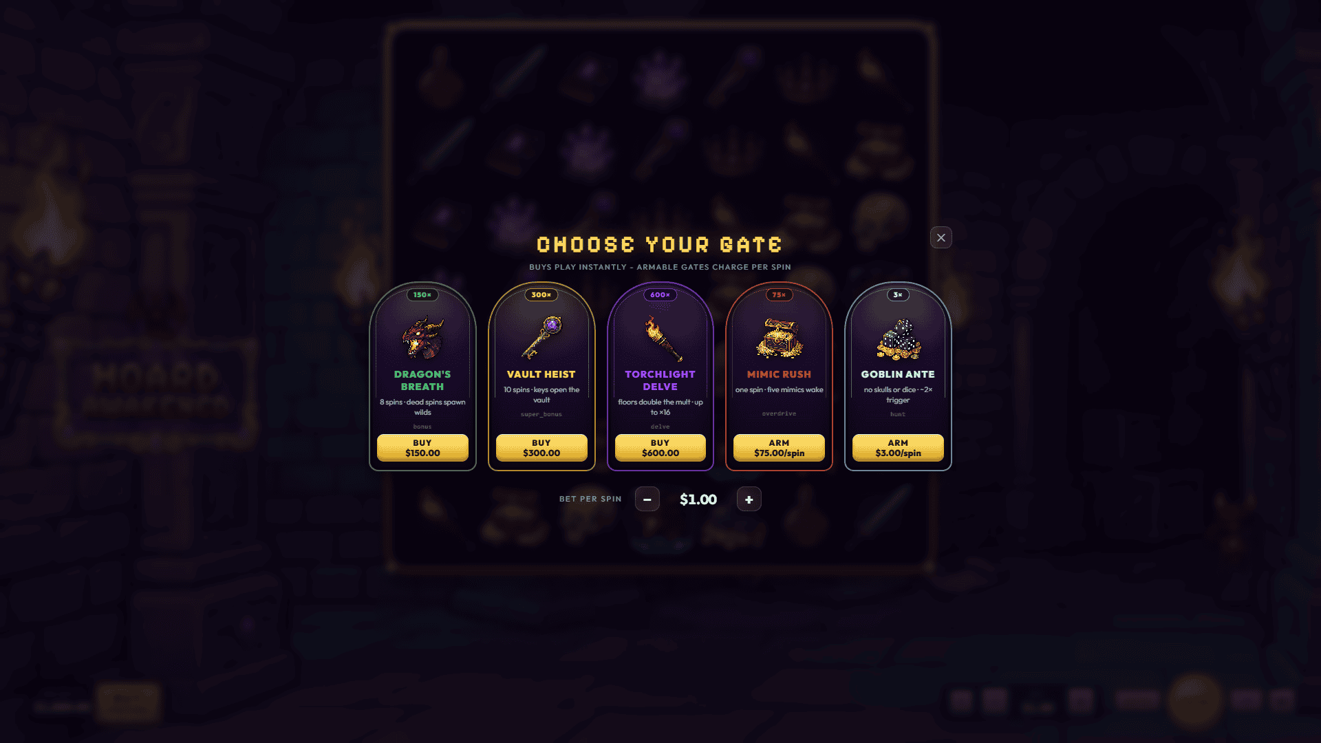 Hoard Awakened bonus buy menu