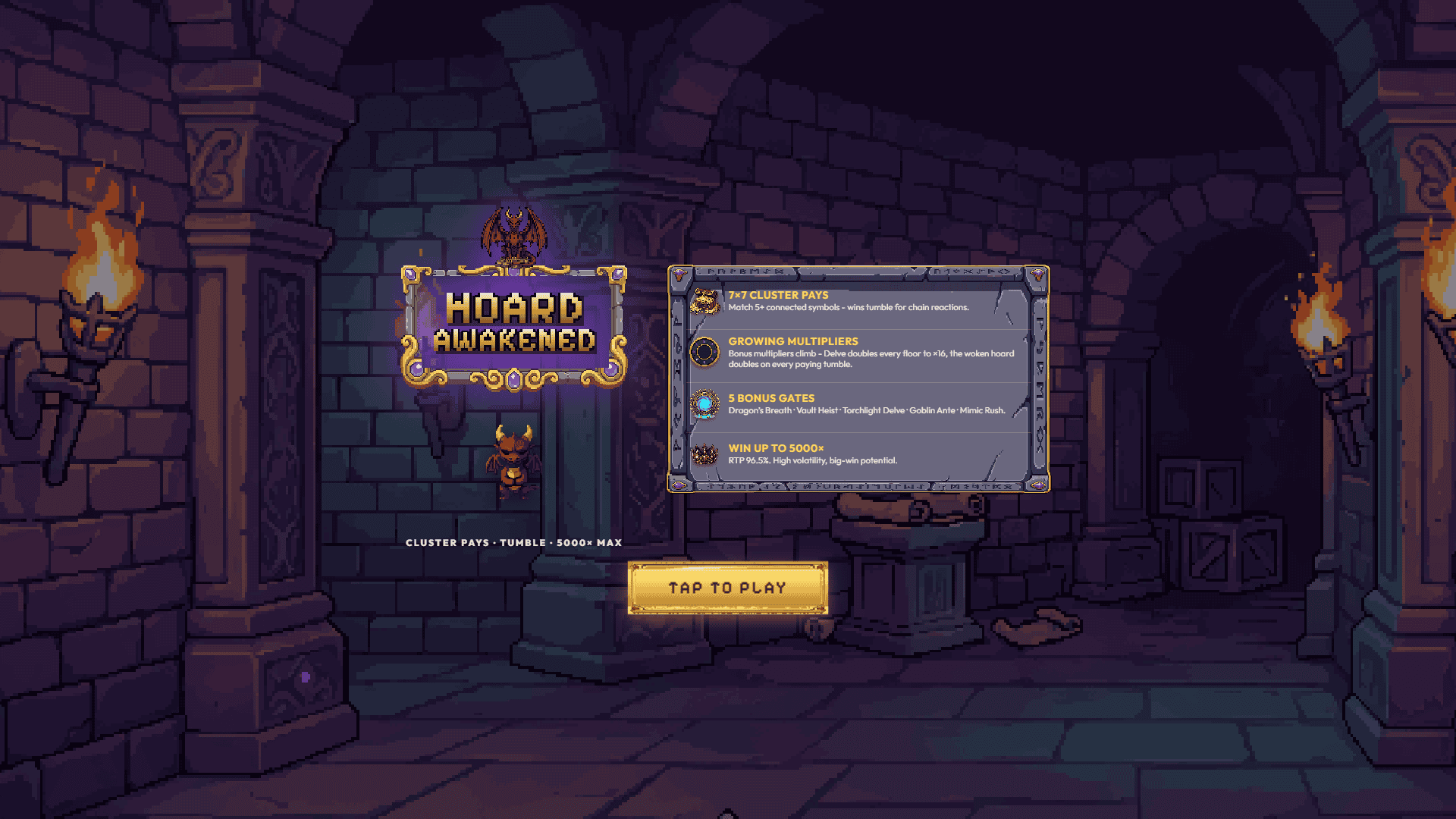 Hoard Awakened slot intro screen