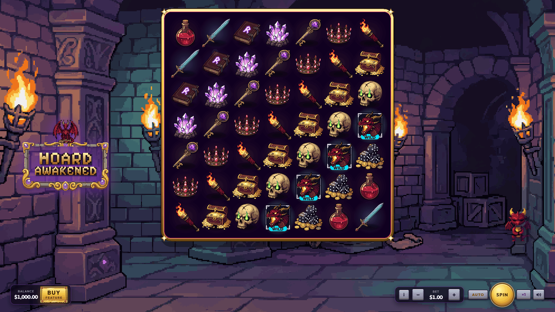 Hoard Awakened slot gameplay reels