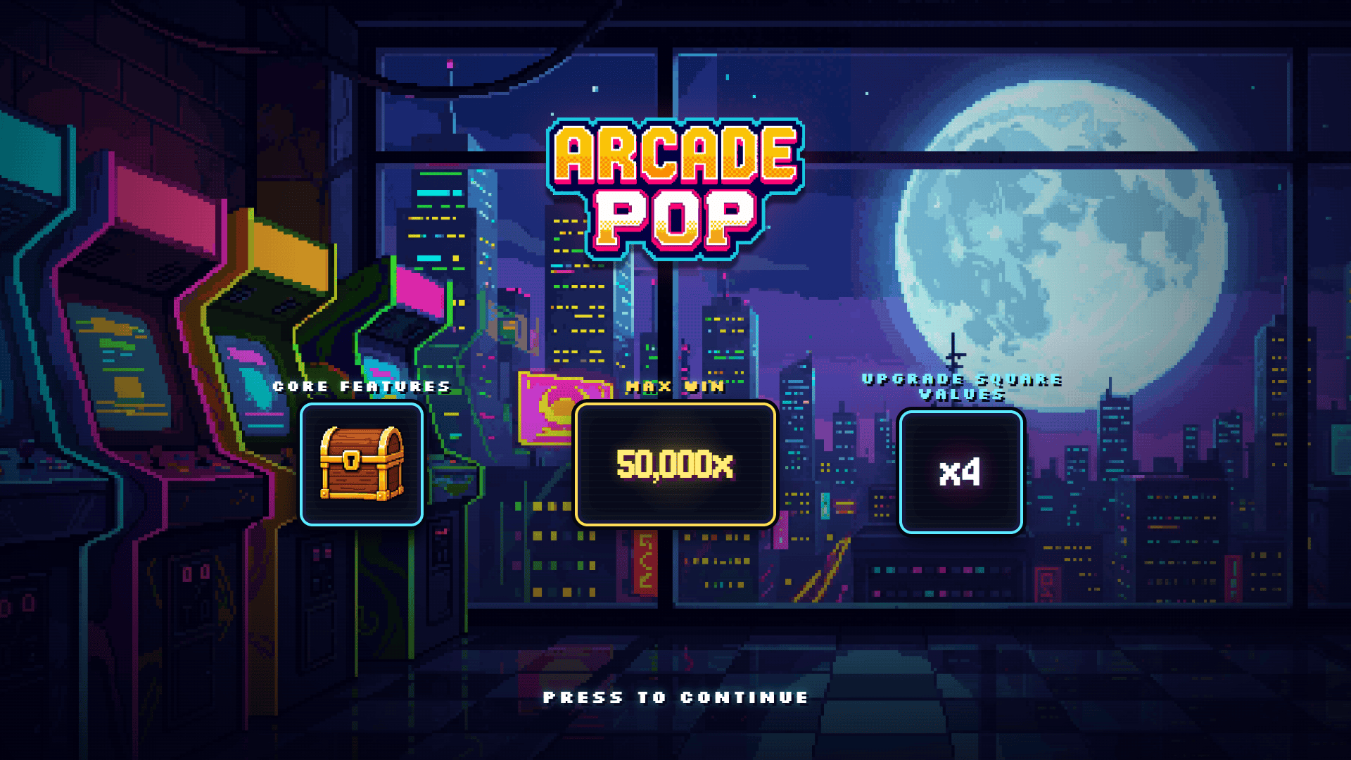 Arcade Pop slot intro screen