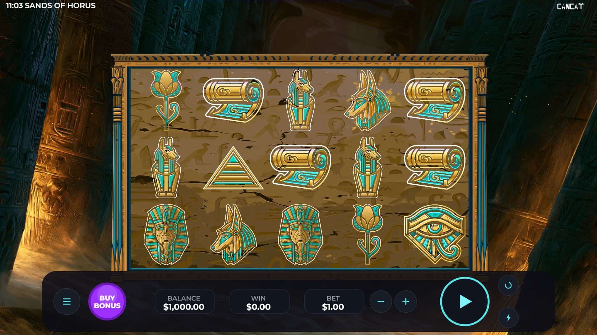 Sands Of Horus slot gameplay reels