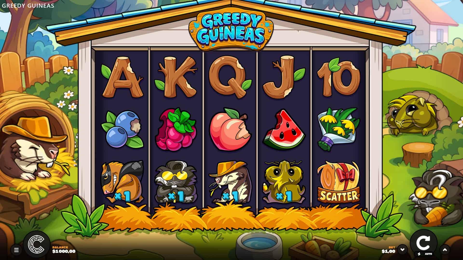 Greedy Guineas slot gameplay reels