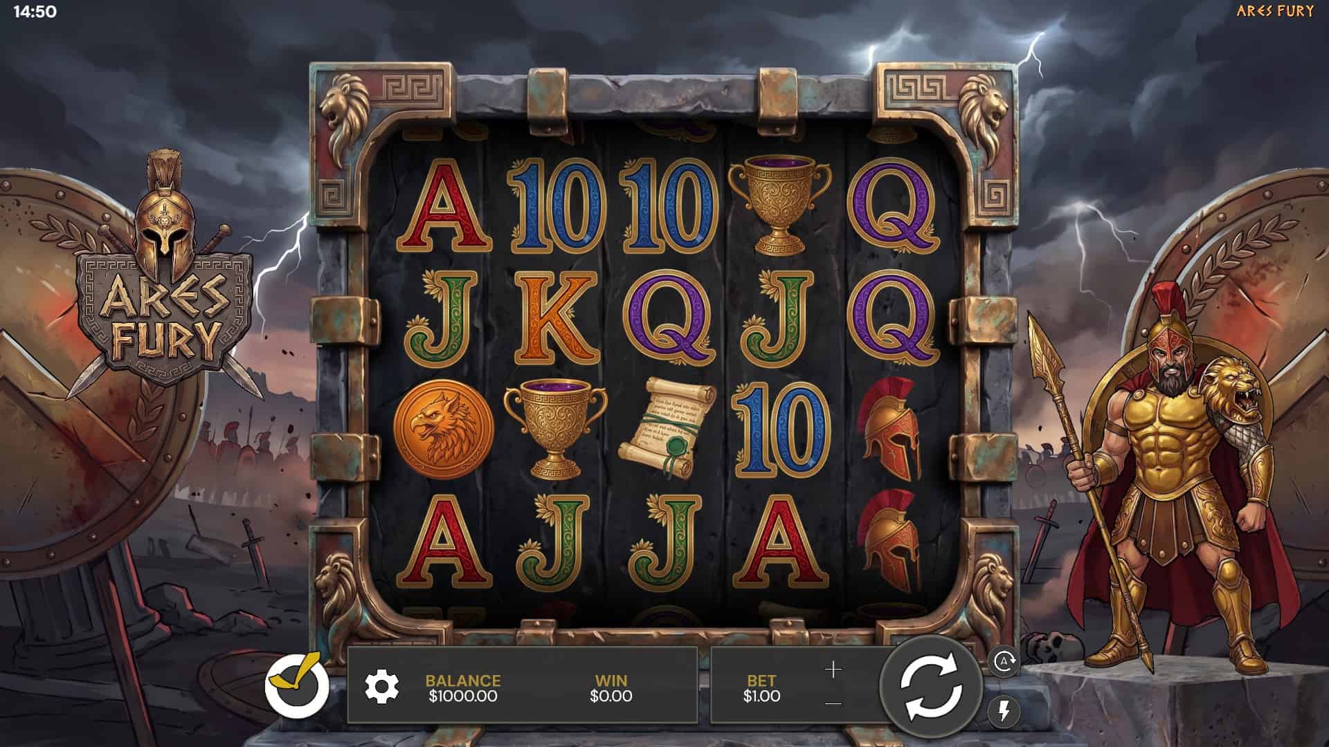 Ares Fury slot gameplay reels