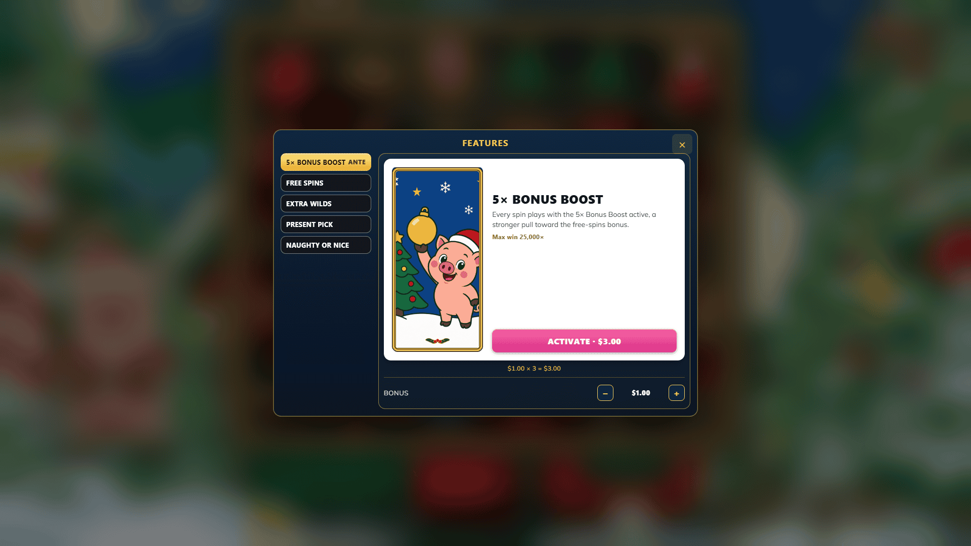 Piggy Christmas bonus buy menu