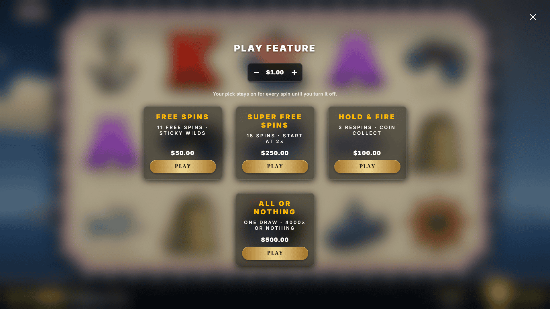 Piggy Navy bonus buy menu