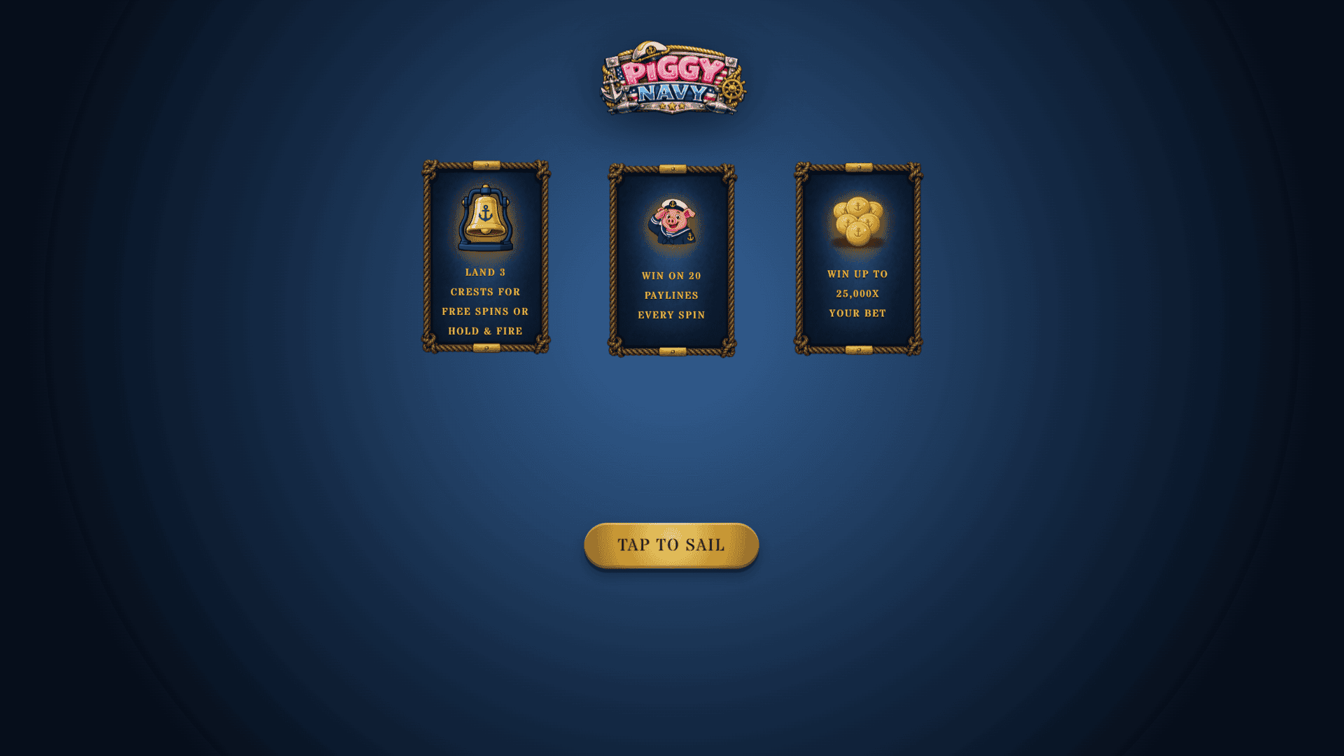 Piggy Navy slot intro screen