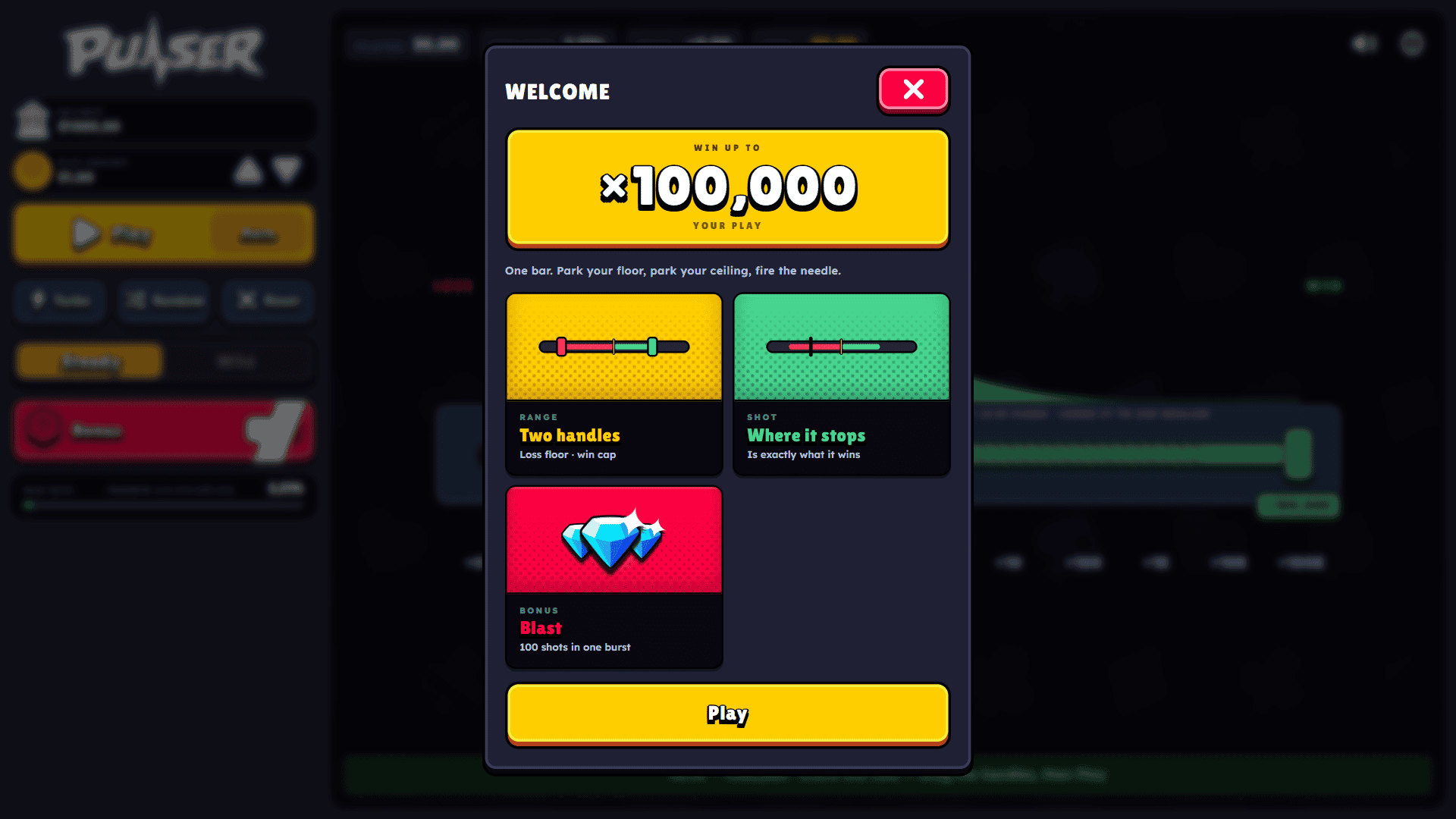 Pulser slot intro screen