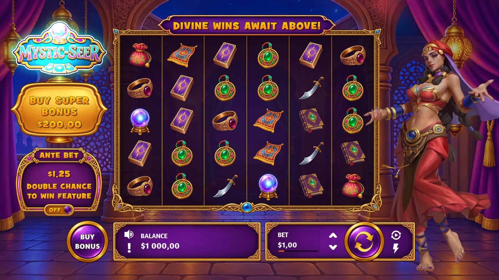 Mystic Seer slot gameplay reels