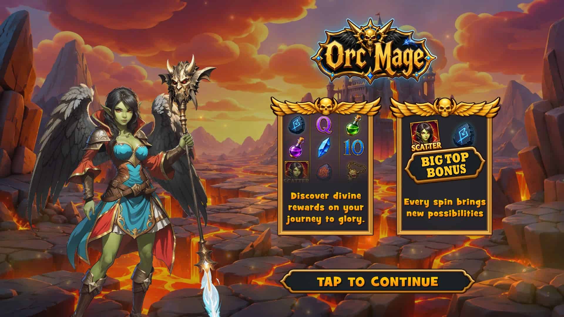 Orc Mage slot intro screen