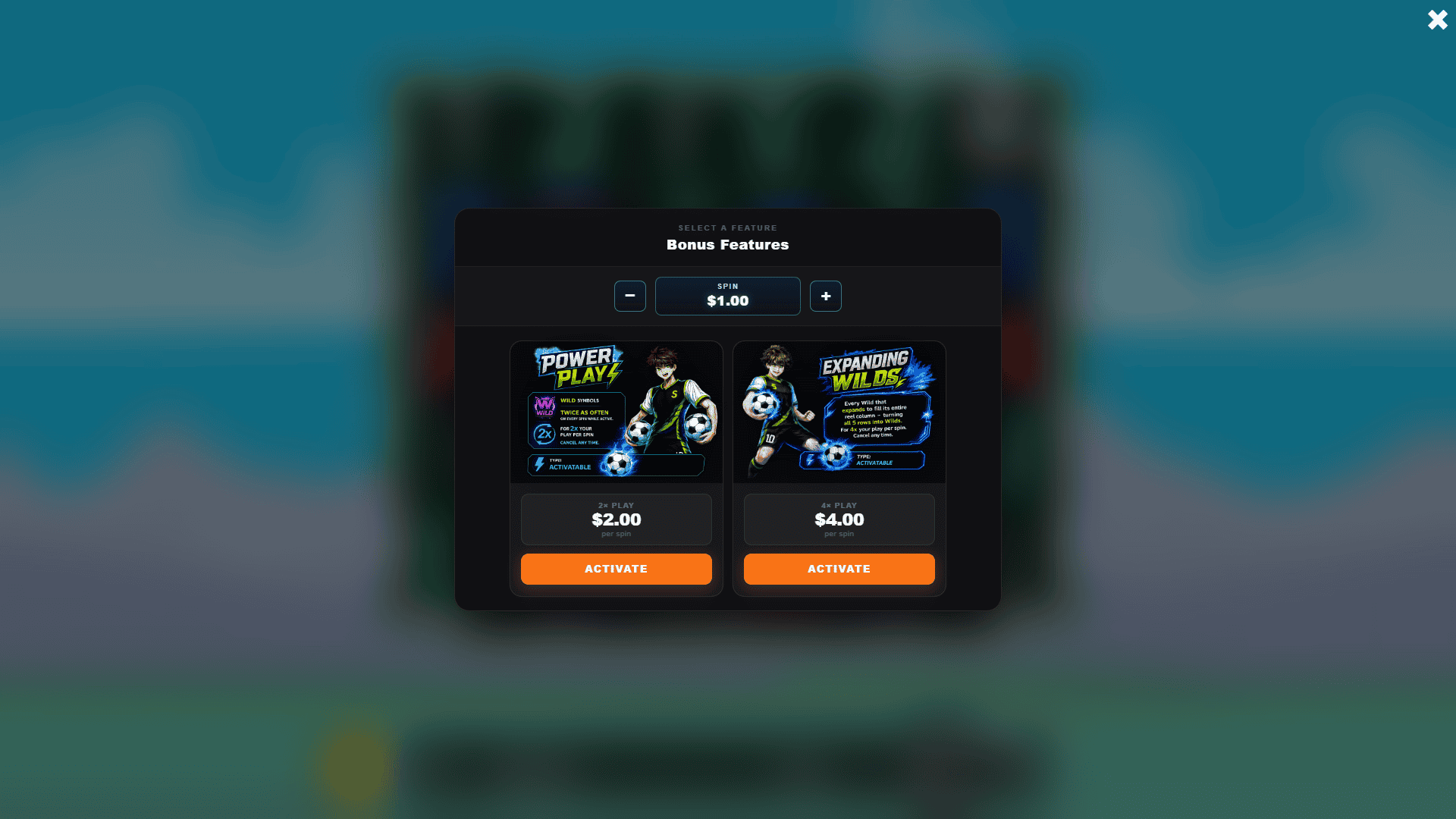 Pitch Hero bonus buy menu