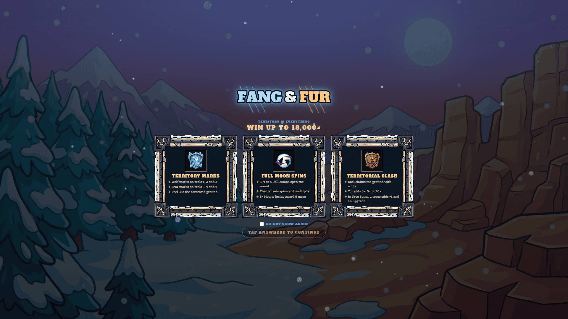 Fang and Fur slot intro screen