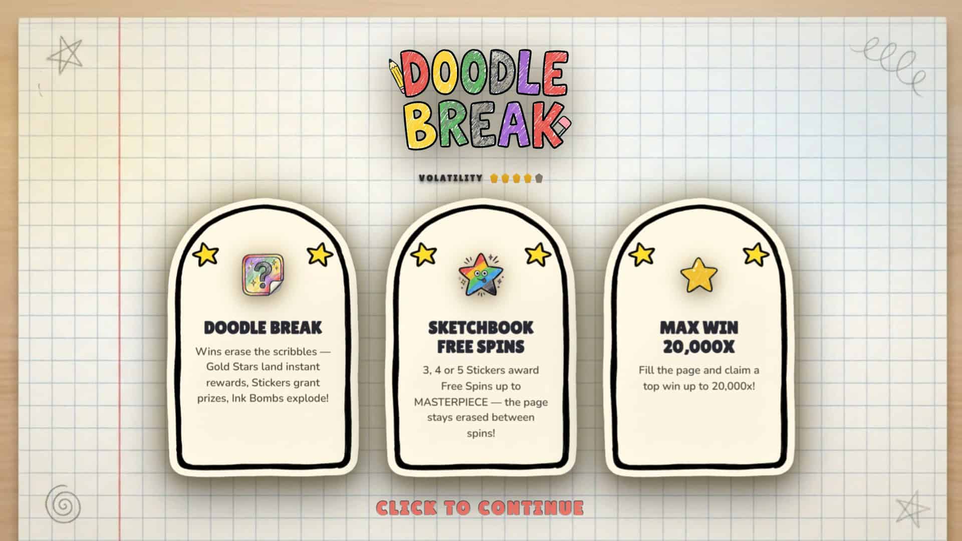 Doodle Break slot intro screen