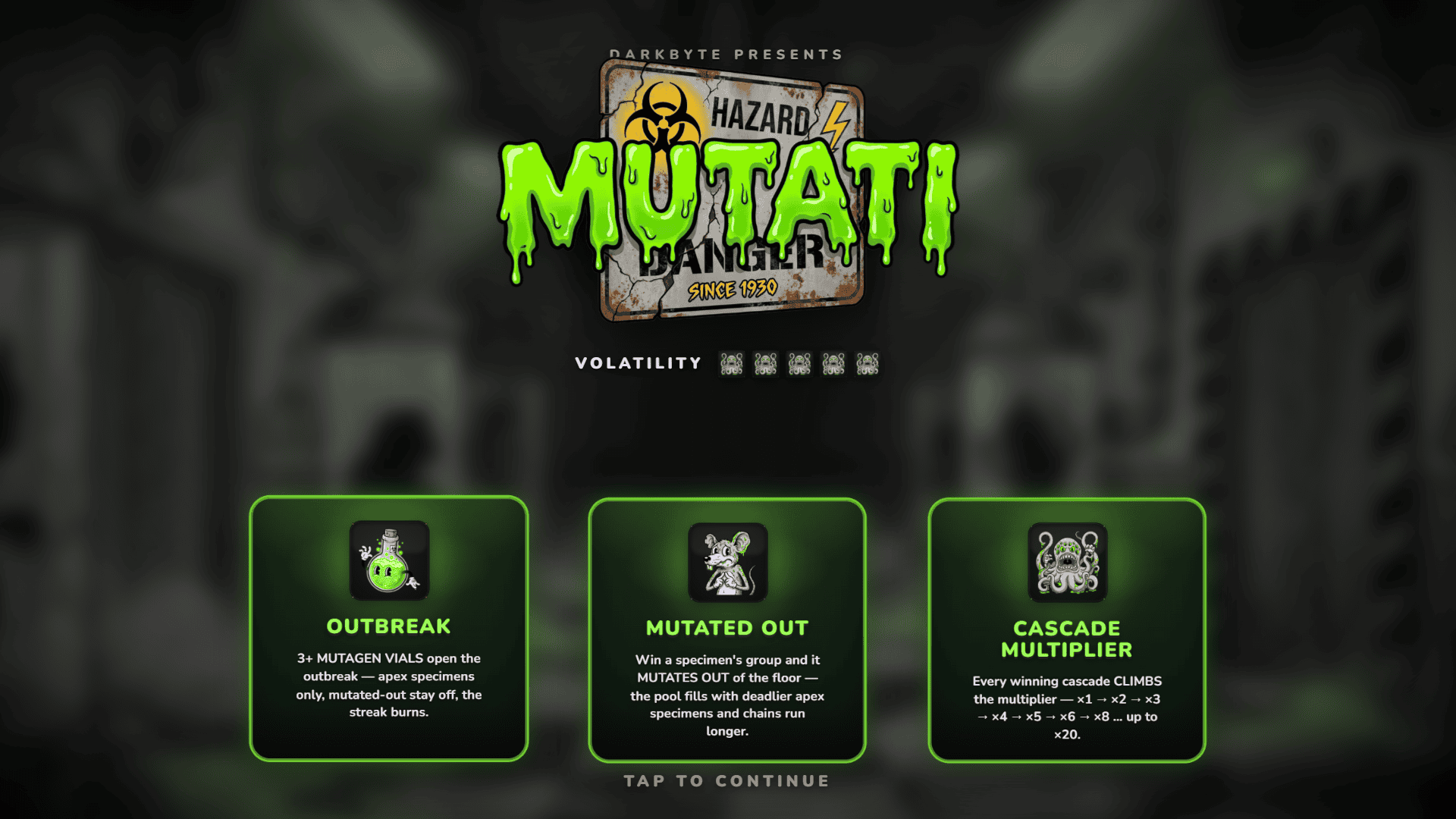 Mutati slot intro screen