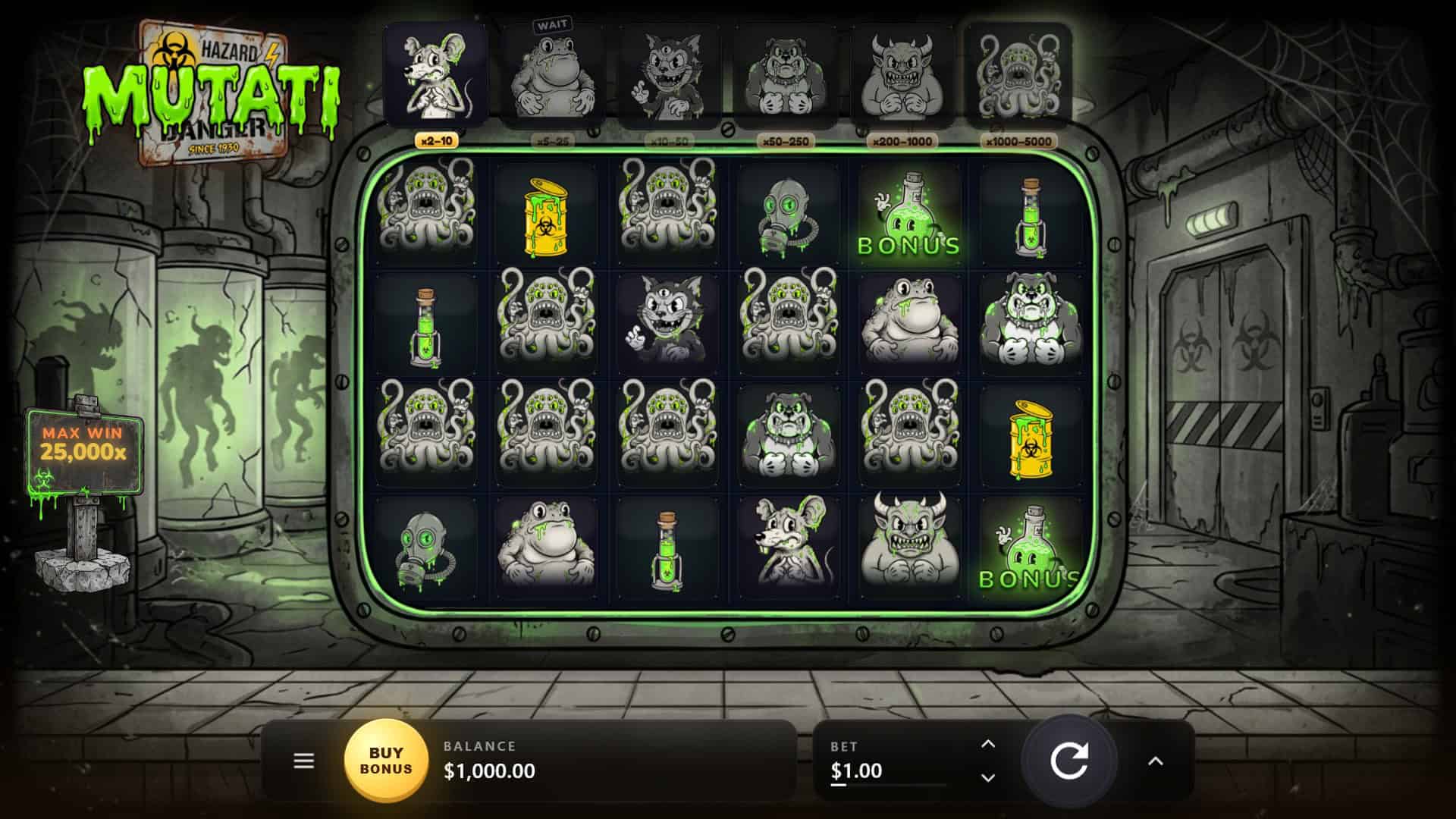 Mutati slot gameplay reels
