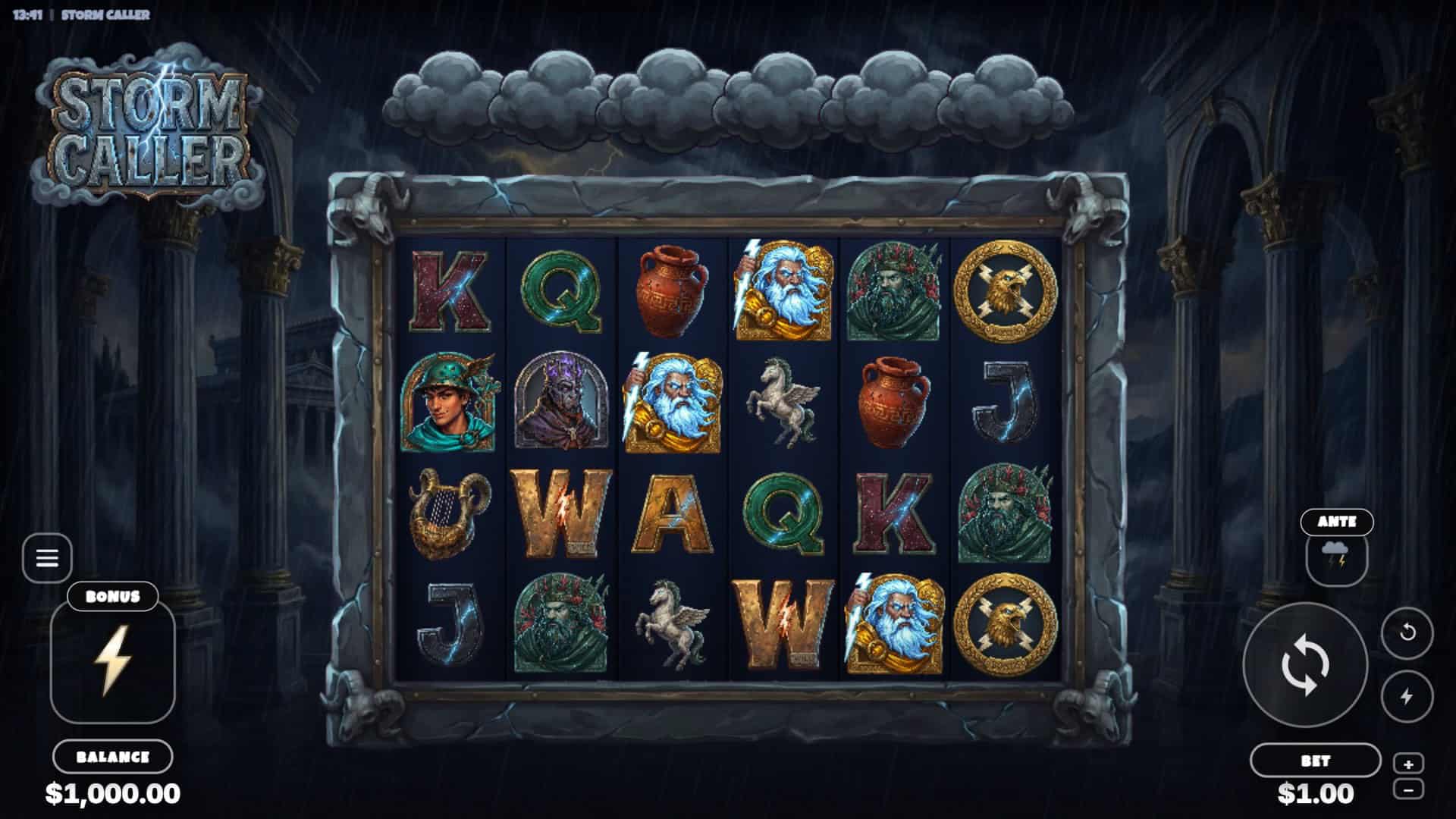 Storm Caller slot gameplay reels