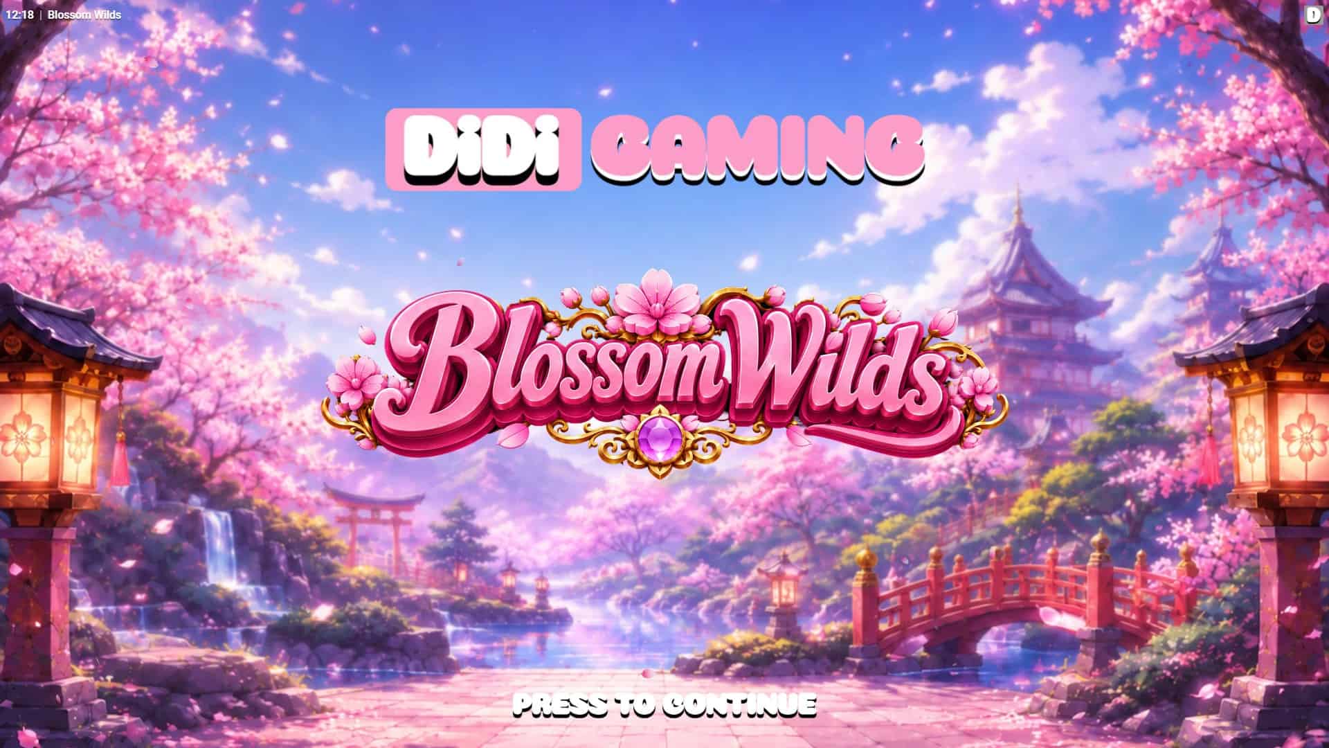 Blossom Wilds slot intro screen