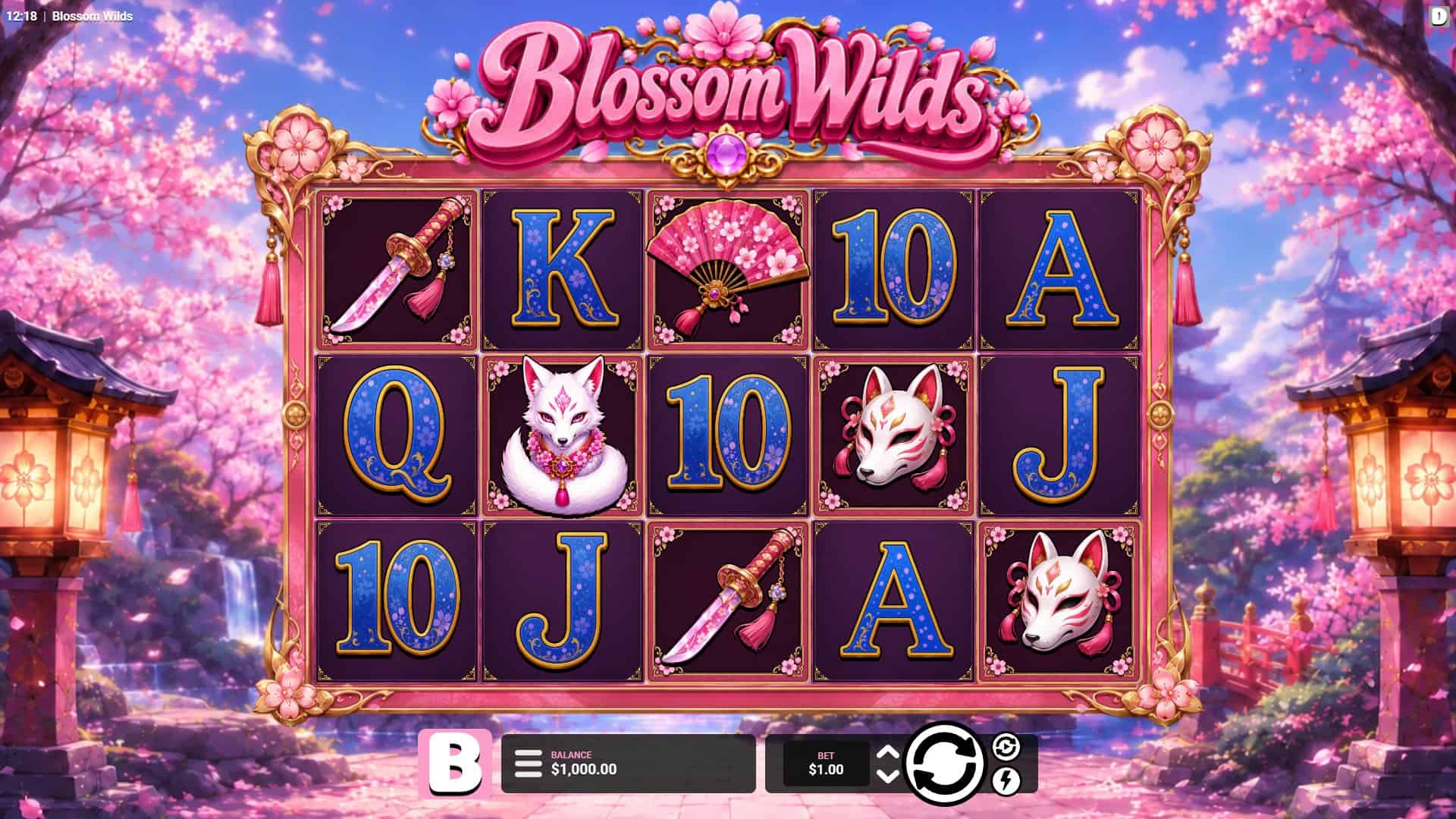 Blossom Wilds slot gameplay reels