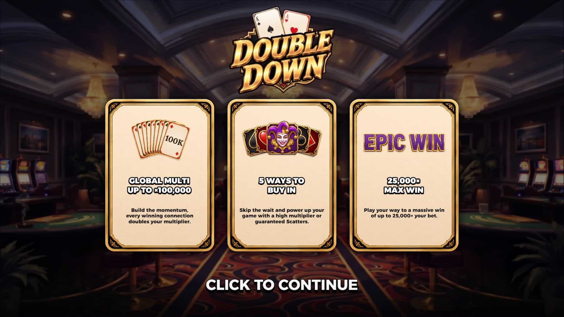 Double Down slot intro screen
