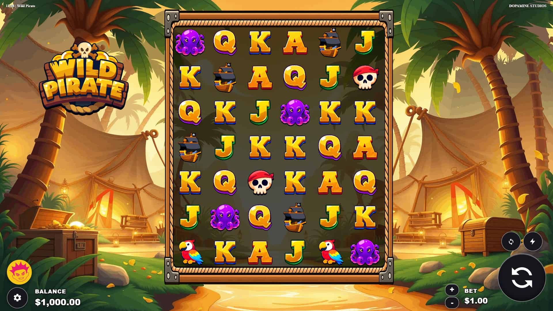 Wild Pirate Cluster Pays slot gameplay reels