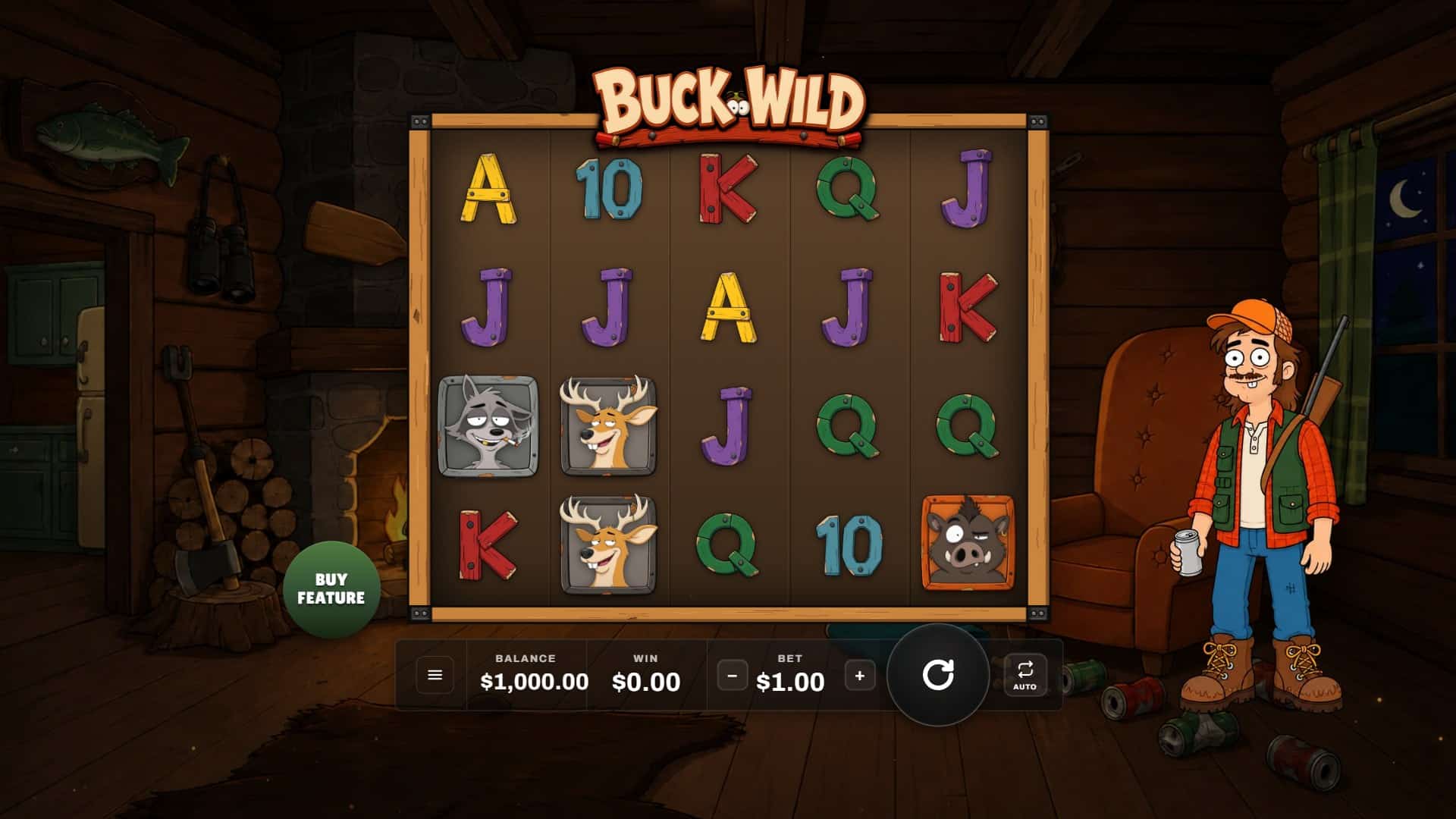 Buck WIld slot gameplay reels