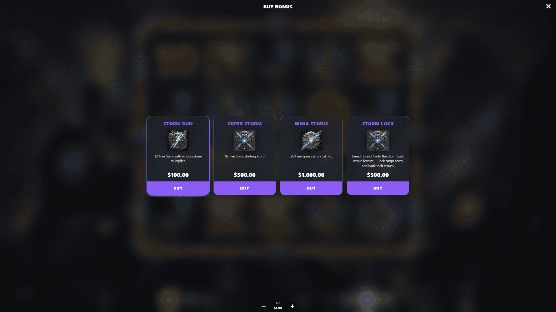 Stormforged Caravan bonus buy menu