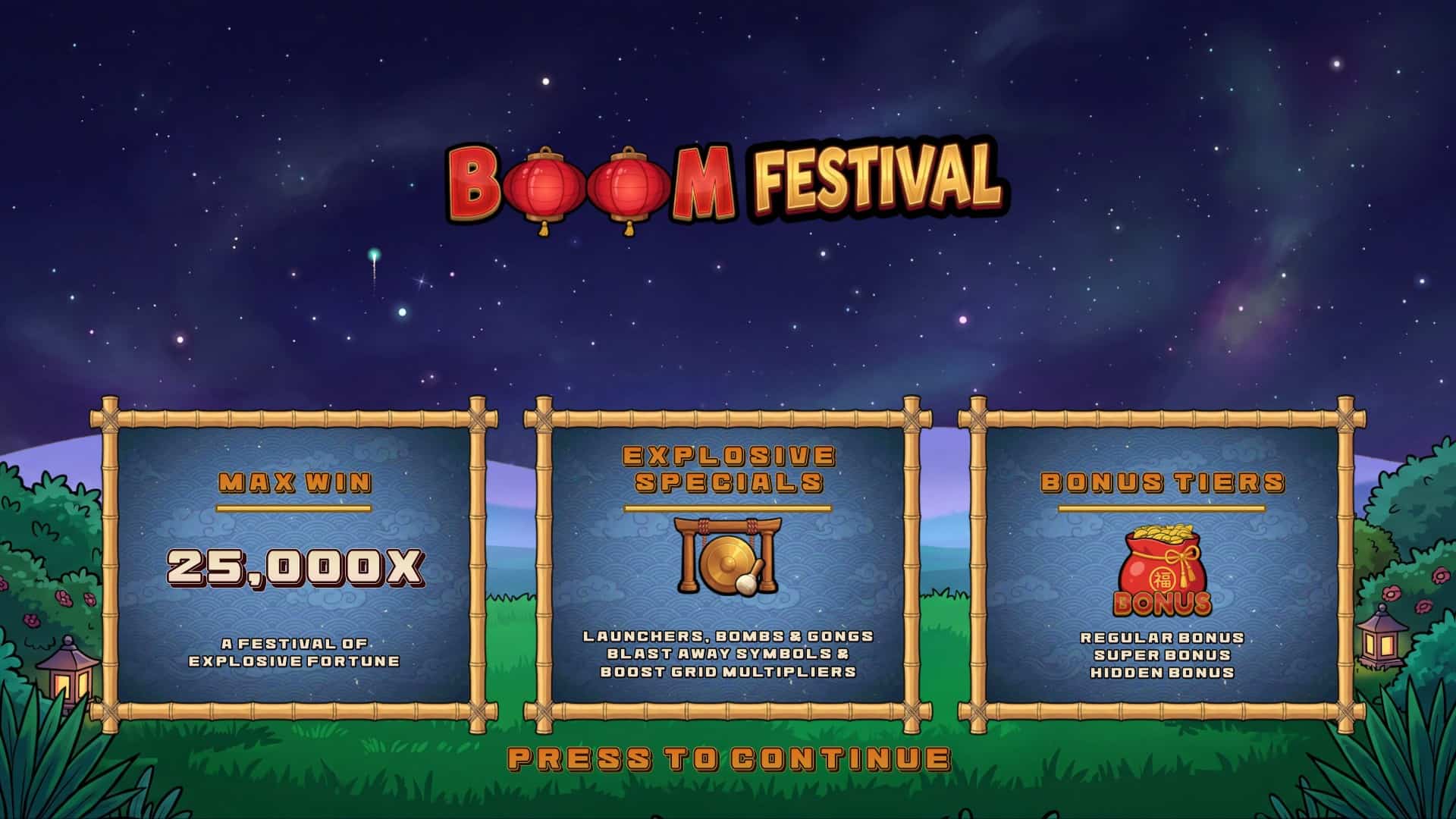 Boom Festival slot intro screen