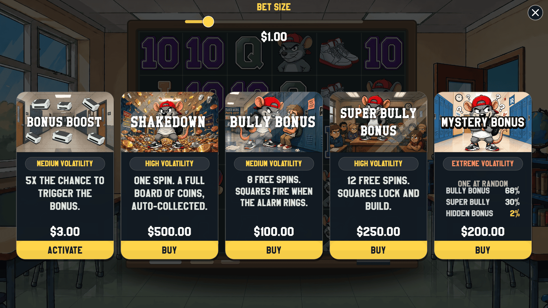 La Bully bonus buy menu